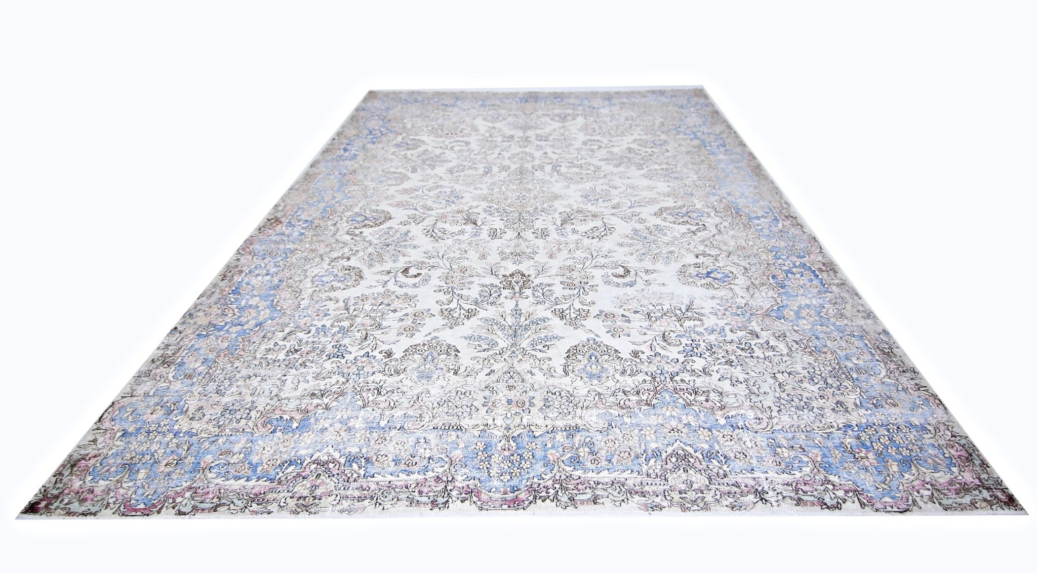 Handmade Vintage Persian Kerman Rug | 377 x 266 cm | 12'5" x 8'9" - Najaf Rugs & Textile