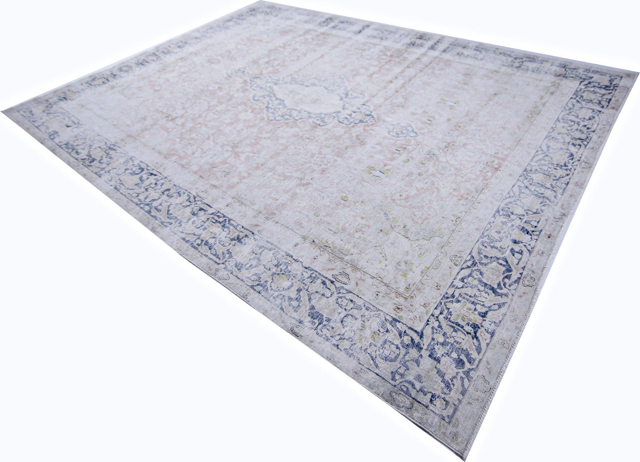 Handmade Vintage Persian Kerman Rug | 377 x 284 cm | 12'4" x 9'4" - Najaf Rugs & Textile