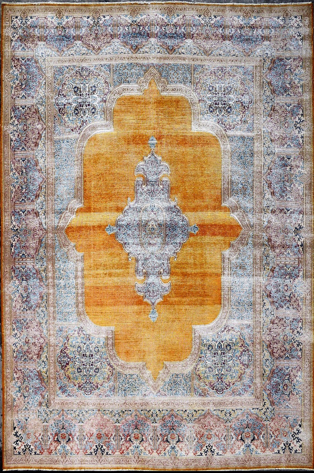 Handmade Vintage Persian Kerman Rug | 386 x 292 cm | 12'6" x 9'5" - Najaf Rugs & Textile