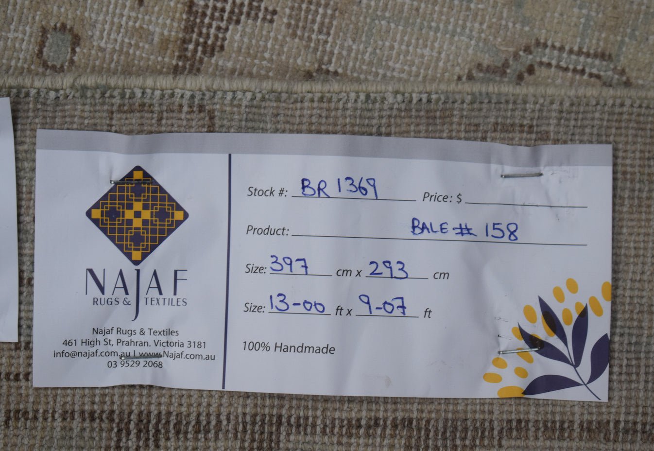 Handmade Vintage Persian Kerman Rug | 397 x 293 cm | 13' x 9'7" - Najaf Rugs & Textile