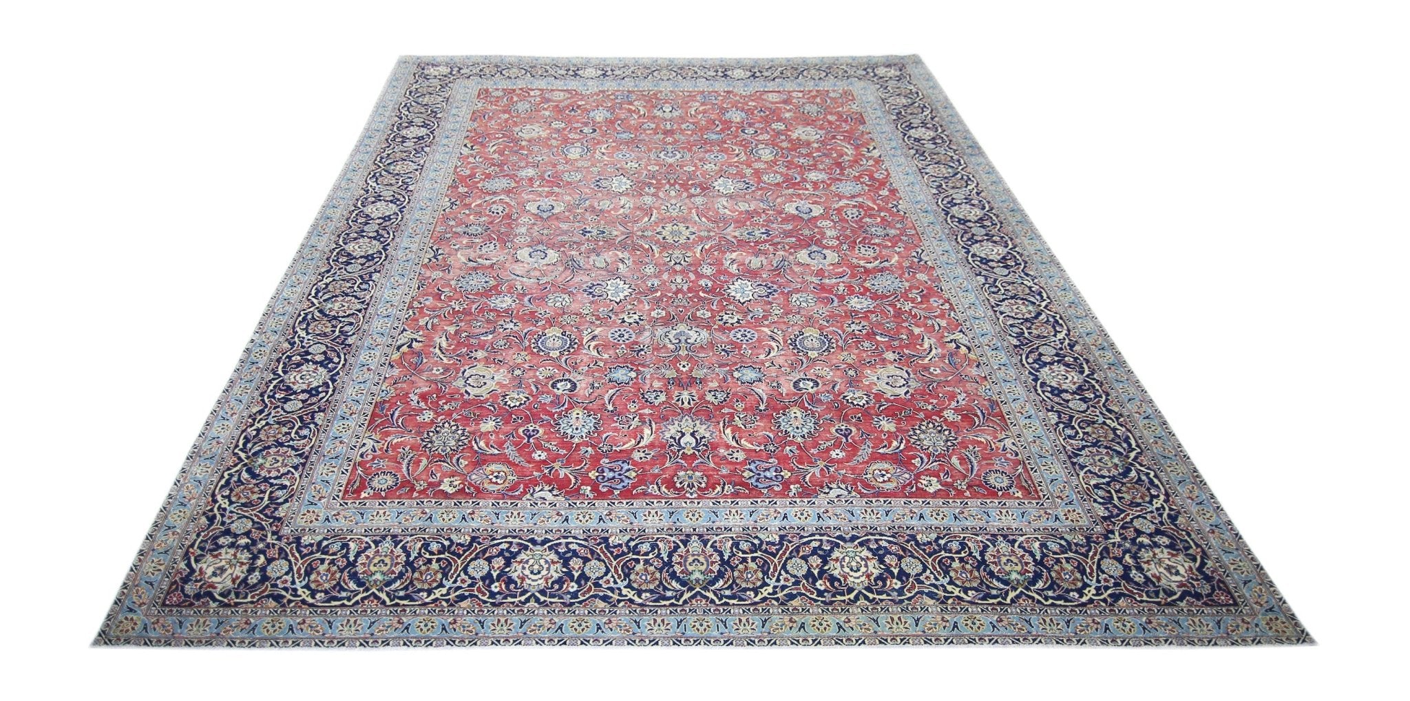Handmade Vintage Persian Kerman Rug | 400 x 296 cm | 13'2" x 9'8" - Najaf Rugs & Textile