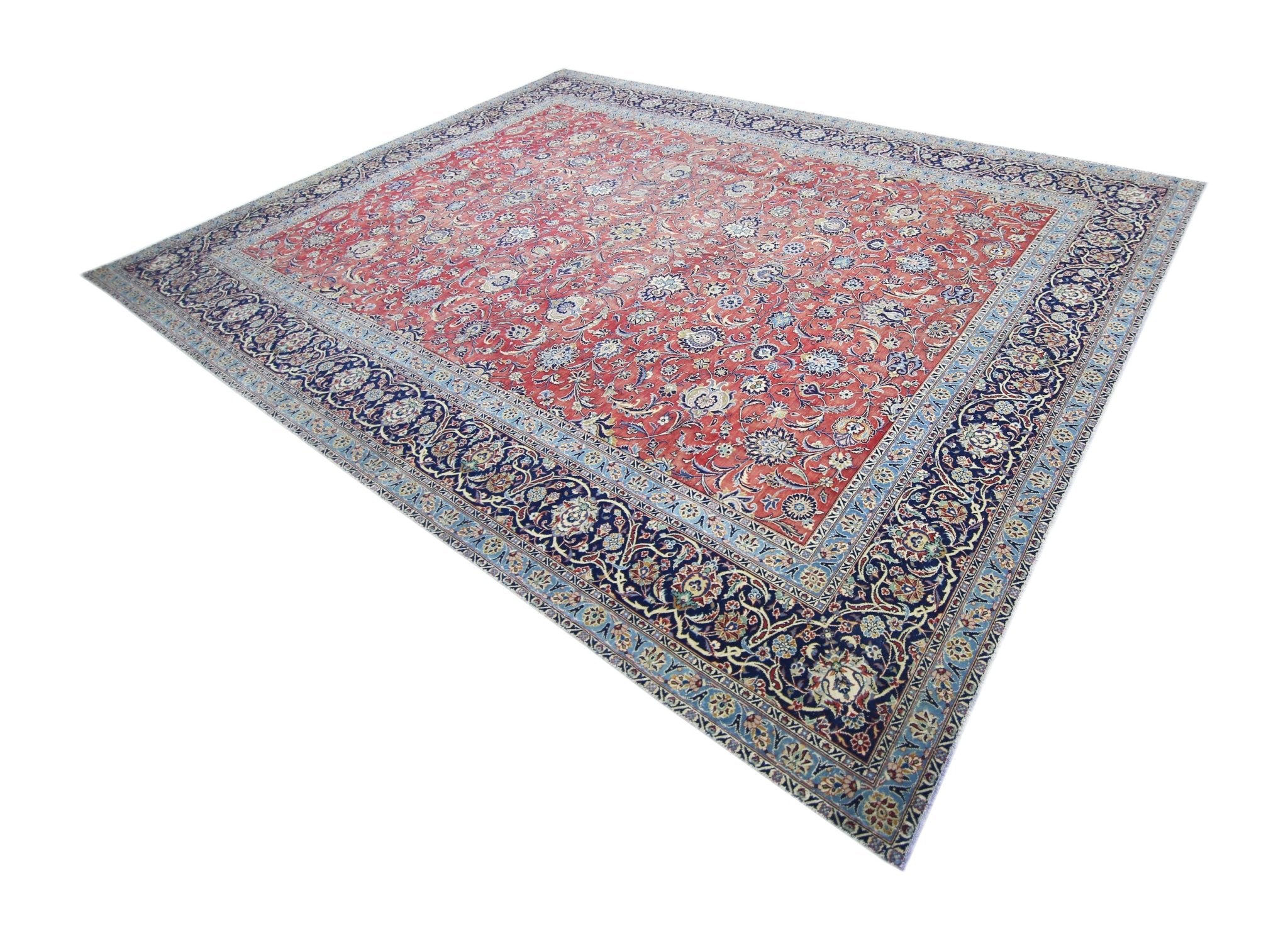 Handmade Vintage Persian Kerman Rug | 400 x 296 cm | 13'2" x 9'8" - Najaf Rugs & Textile
