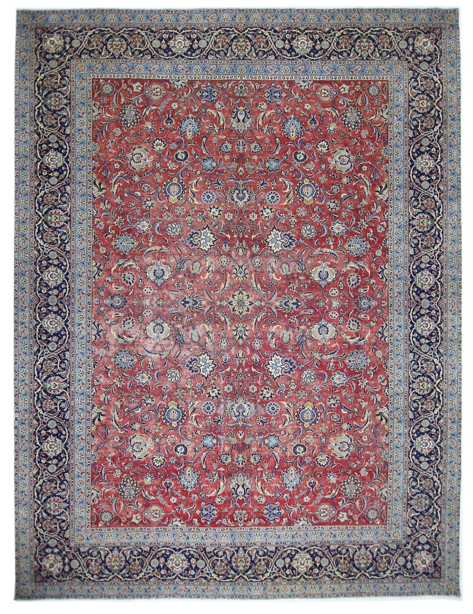 Handmade Vintage Persian Kerman Rug | 400 x 296 cm | 13'2" x 9'8" - Najaf Rugs & Textile