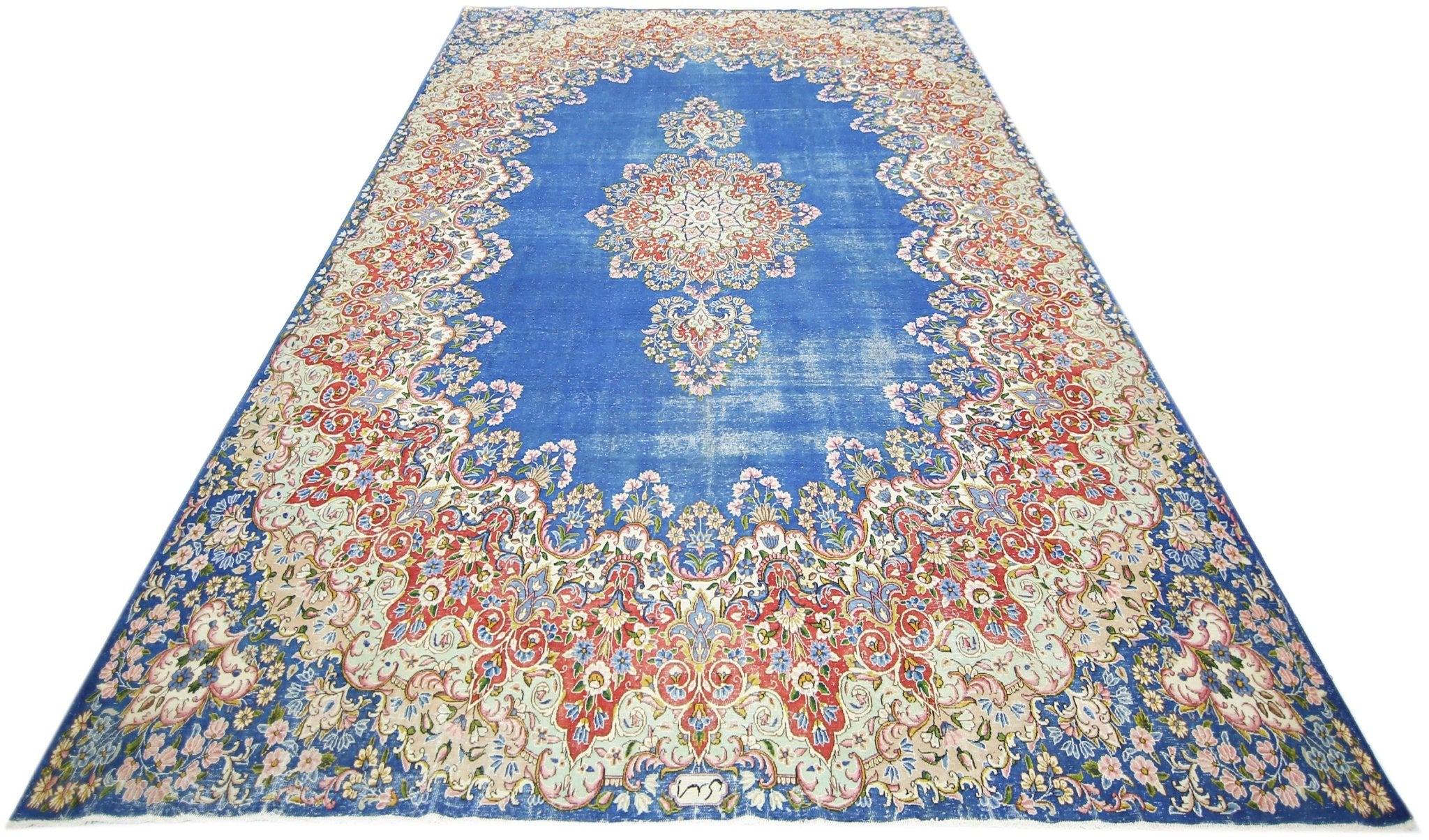 Handmade Vintage Persian Kerman Rug | 401 x 296 cm | 13'2" x 9'9" - Najaf Rugs & Textile