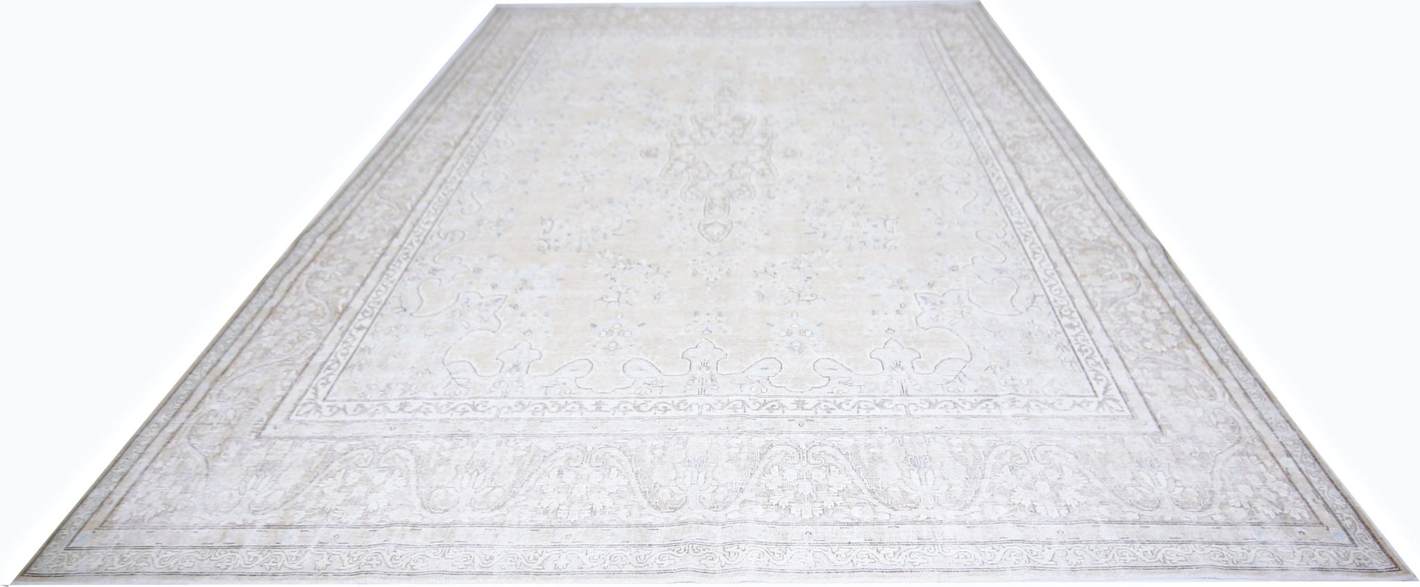 Handmade Vintage Persian Kerman Rug | 402 x 296 cm | 13'2" x 9'8" - Najaf Rugs & Textile