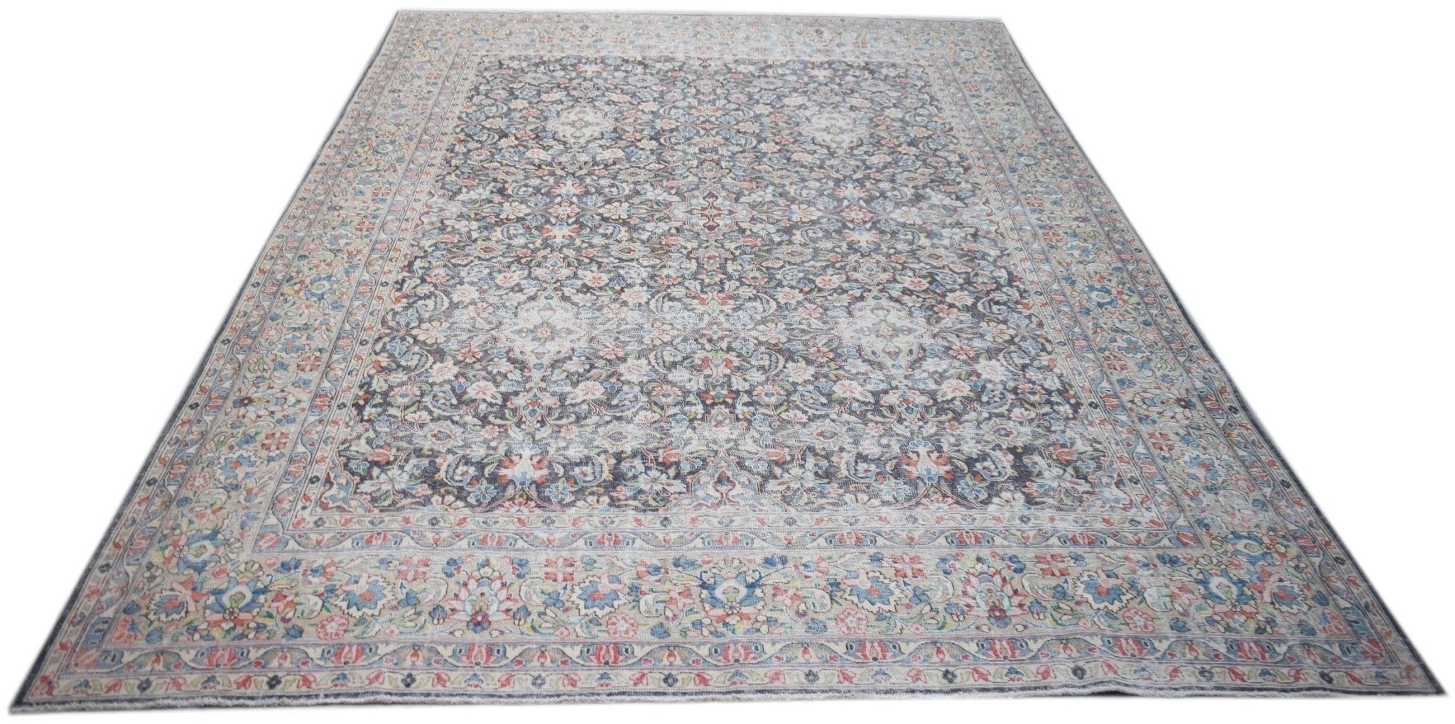 Handmade Vintage Persian Kerman Rug | 403 x 300 cm | 13'3" x 9'10" - Najaf Rugs & Textile