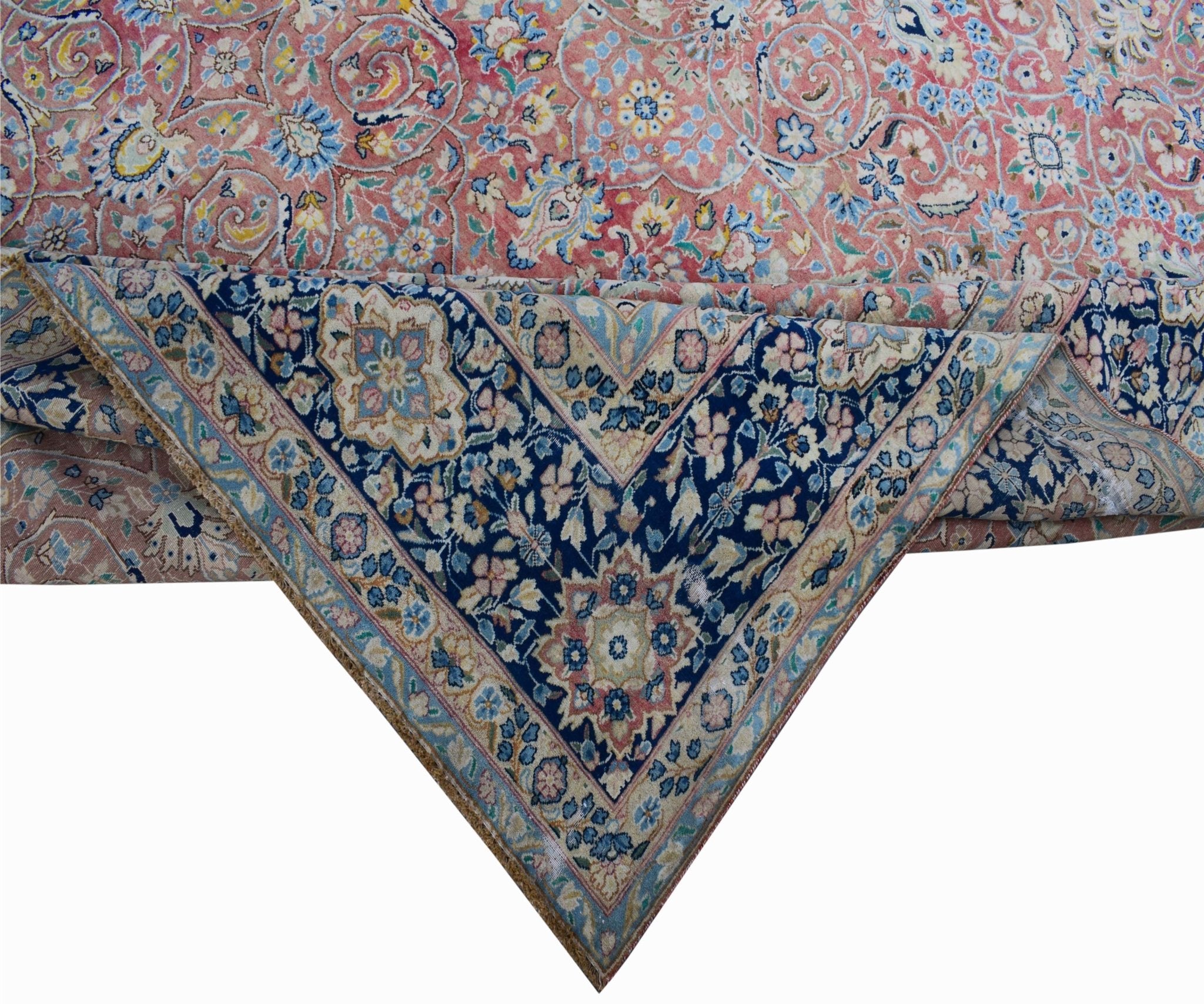 Handmade Vintage Persian Kerman Rug | 408 x 288 cm | 13'3" x 9'4" - Najaf Rugs & Textile