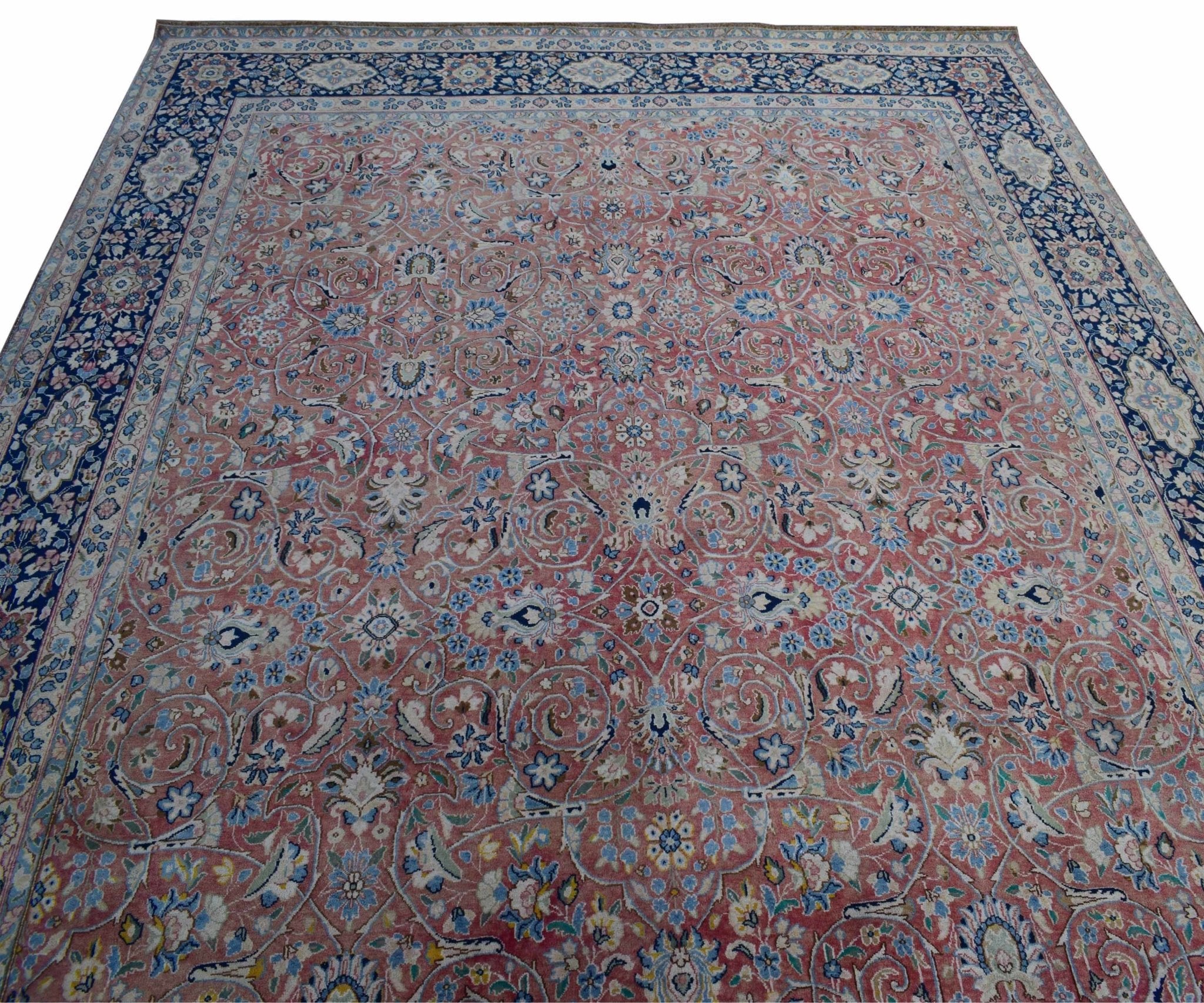 Handmade Vintage Persian Kerman Rug | 408 x 288 cm | 13'3" x 9'4" - Najaf Rugs & Textile
