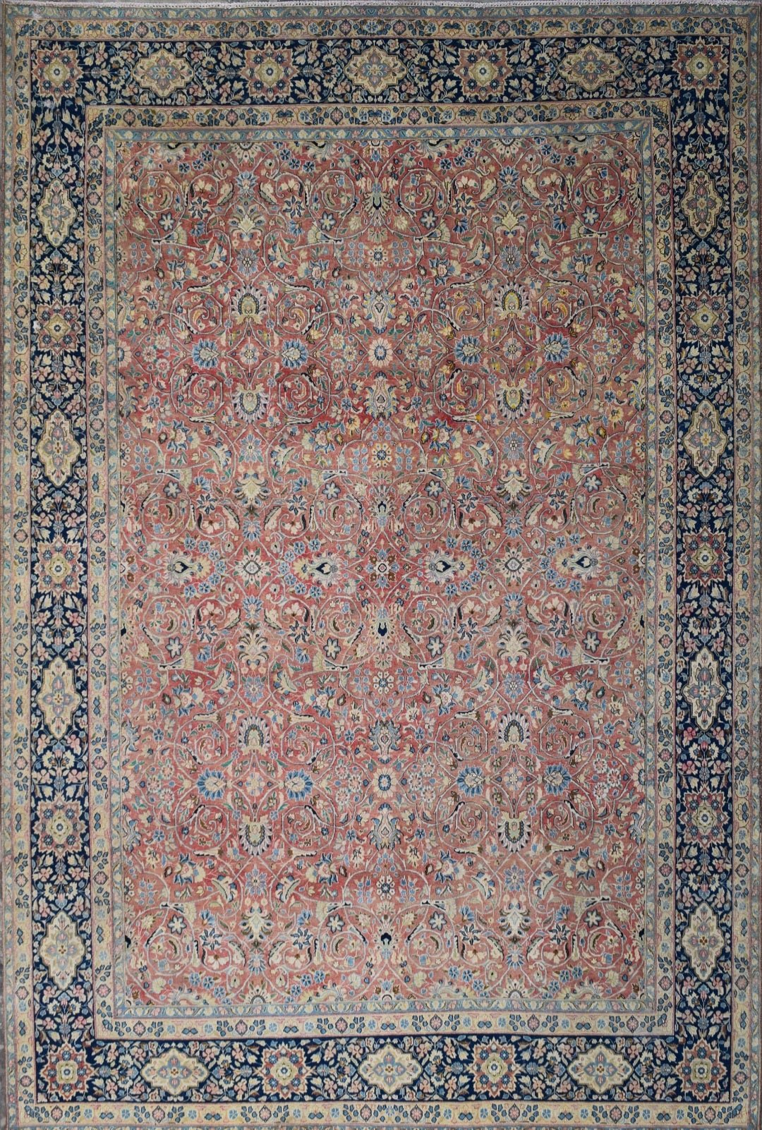 Handmade Vintage Persian Kerman Rug | 408 x 288 cm | 13'3" x 9'4" - Najaf Rugs & Textile