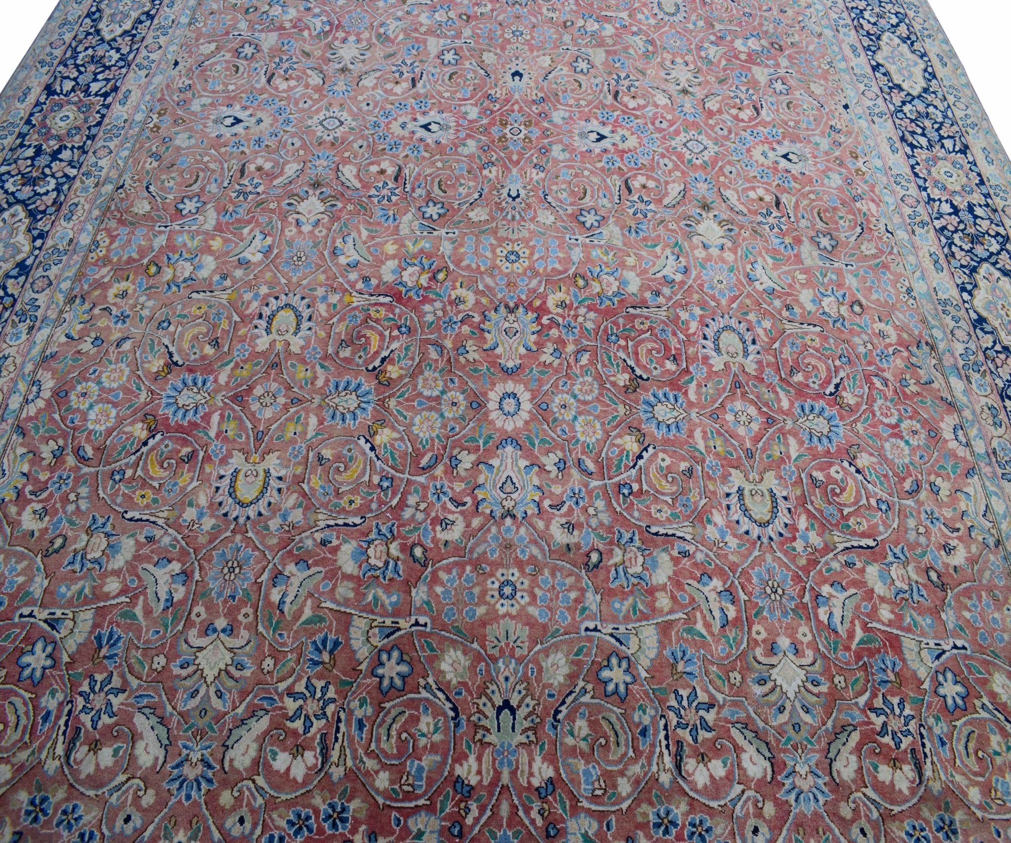 Handmade Vintage Persian Kerman Rug | 408 x 288 cm | 13'3" x 9'4" - Najaf Rugs & Textile