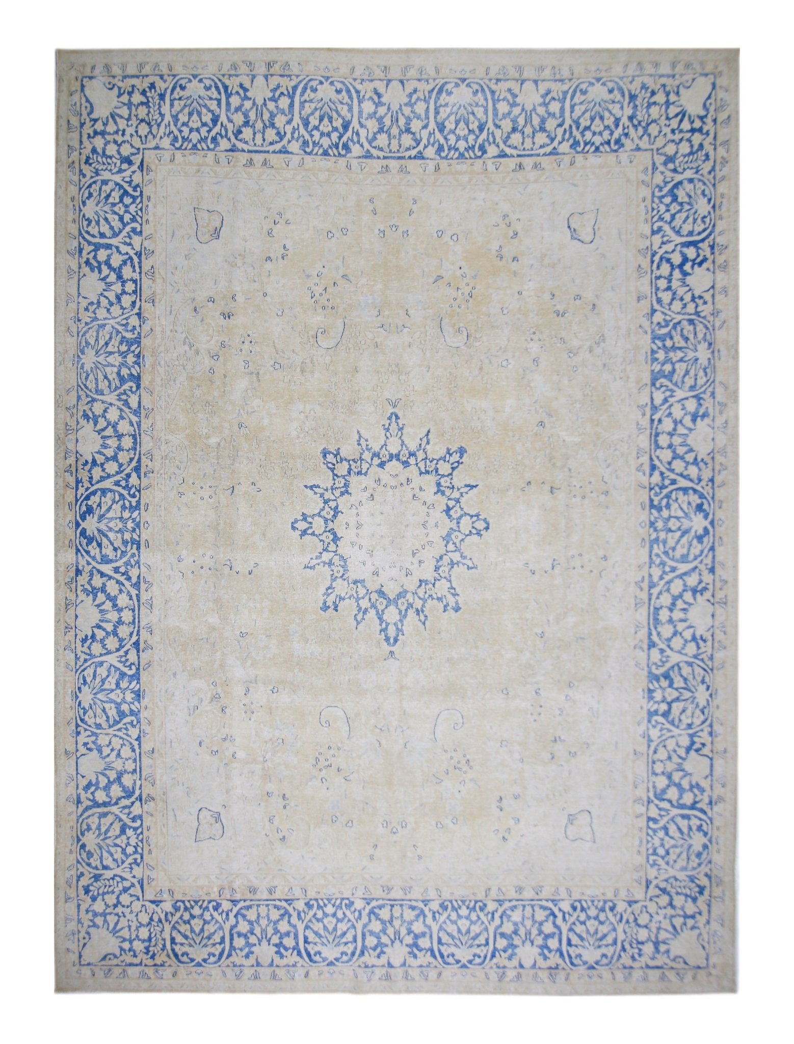 Handmade Vintage Persian Kerman Rug | 409 x 295 cm | 13'5" x 9'8" - Najaf Rugs & Textile