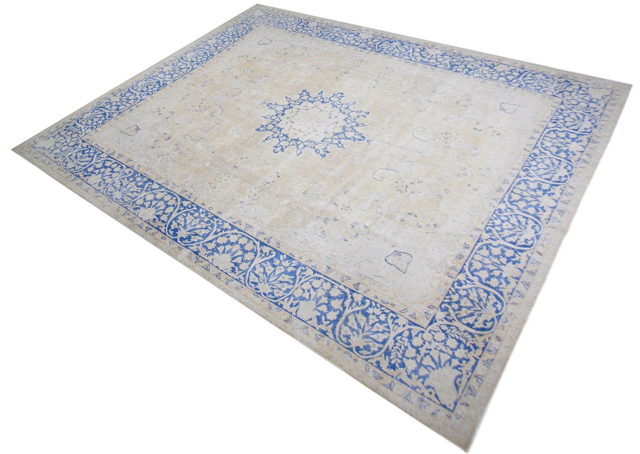 Handmade Vintage Persian Kerman Rug | 409 x 295 cm | 13'5" x 9'8" - Najaf Rugs & Textile