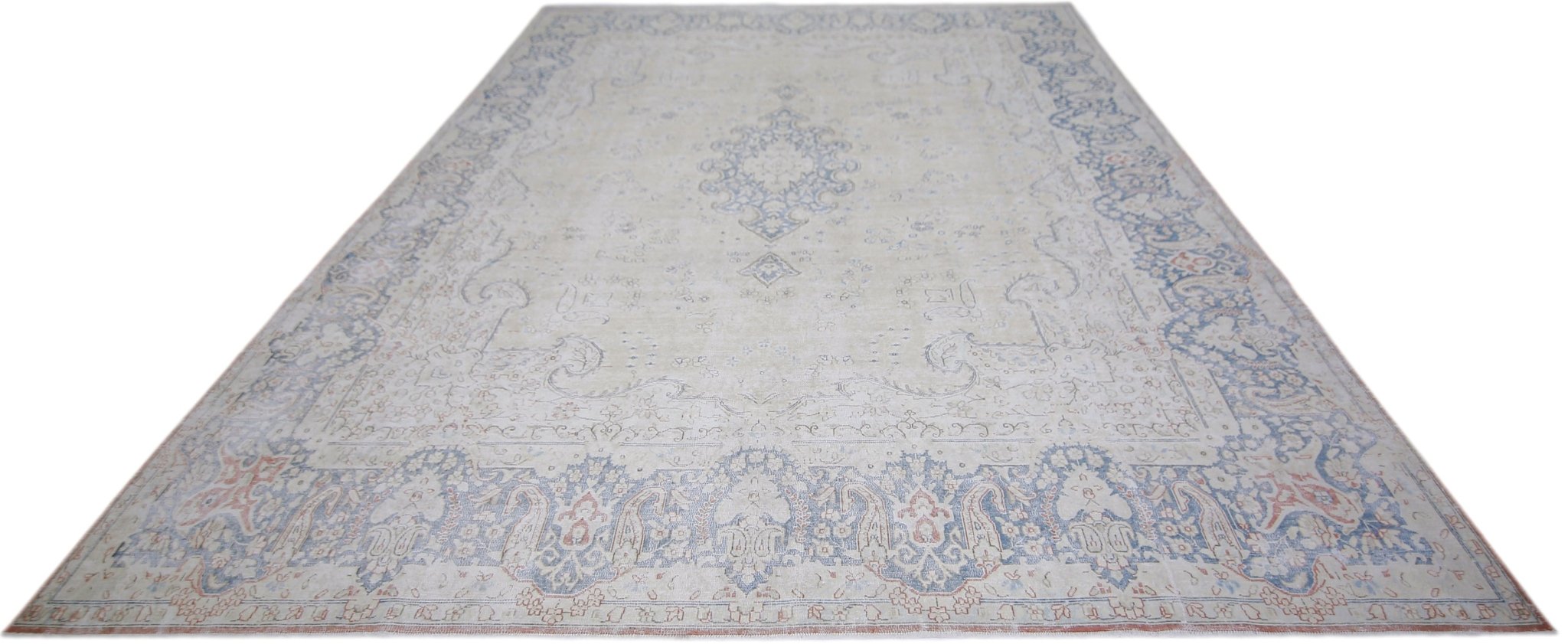 Handmade Vintage Persian Kerman Rug | 410 x 306 cm | 13'5" x 10' - Najaf Rugs & Textile