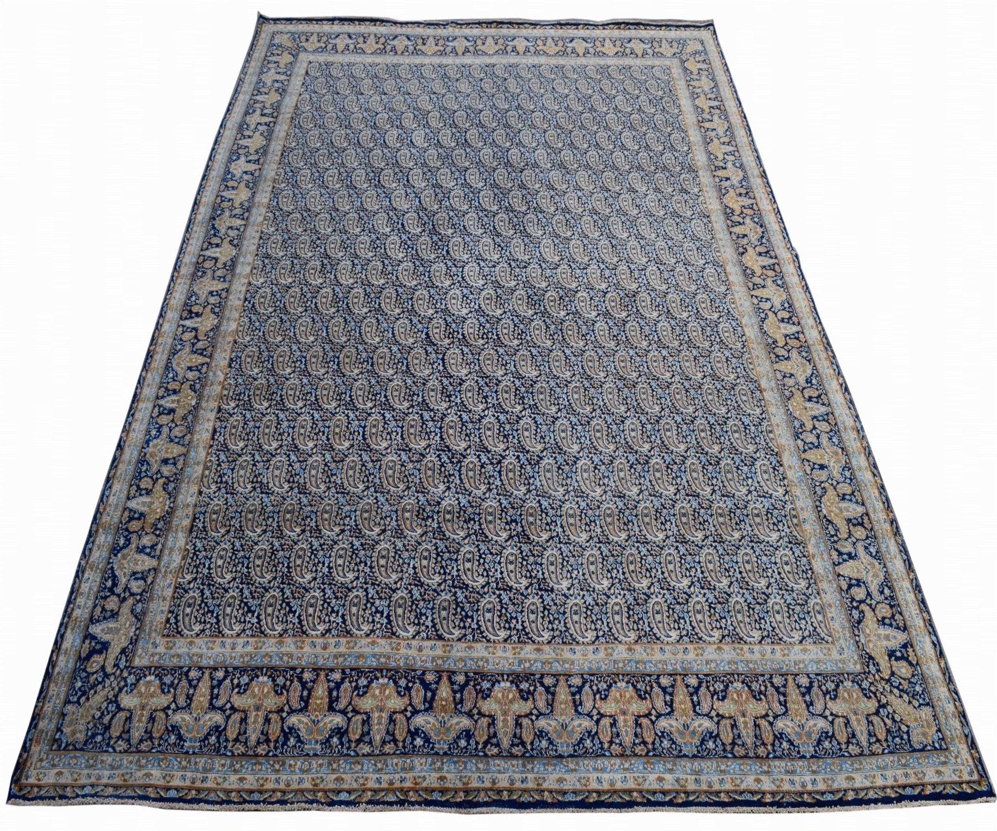 Handmade Vintage Persian Kerman Rug | 411 x 297 cm | 13'4" x 9'7" - Najaf Rugs & Textile