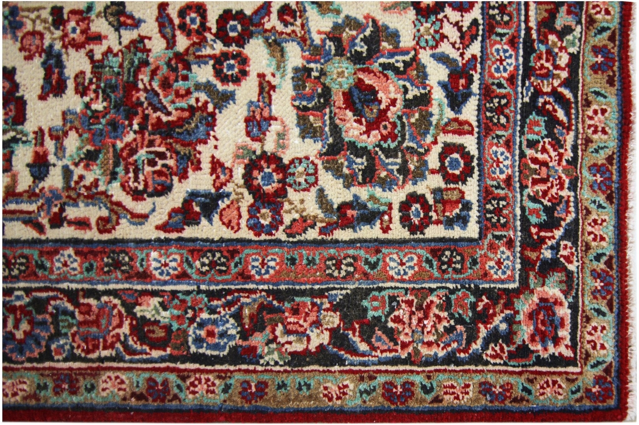 Handmade Vintage Persian Kerman Rug | 412 x 322 cm | 13'6" x 10'7" - Najaf Rugs & Textile