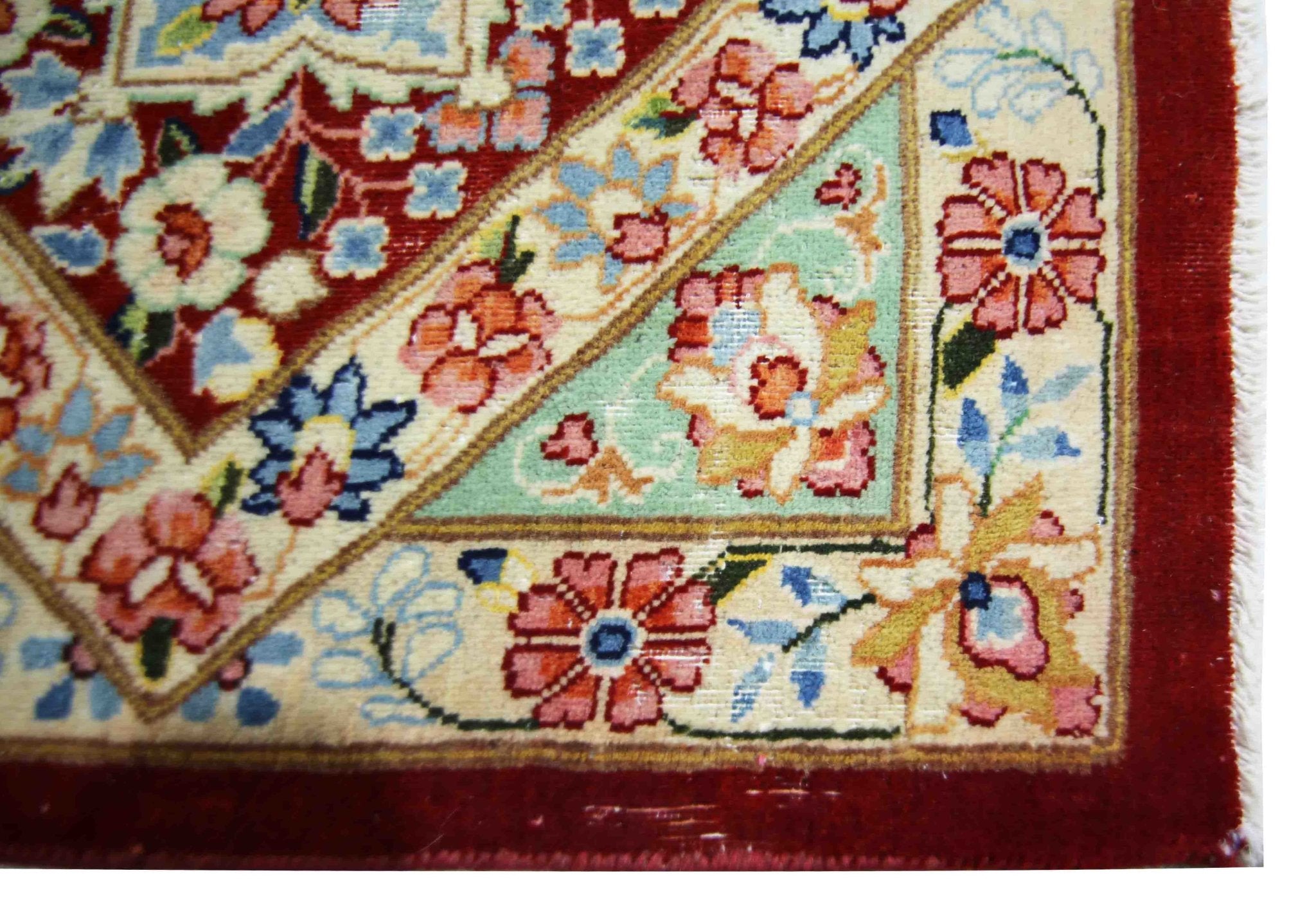 Handmade Vintage Persian Kerman Rug | 418 x 306 cm | 13'8" x 10' - Najaf Rugs & Textile