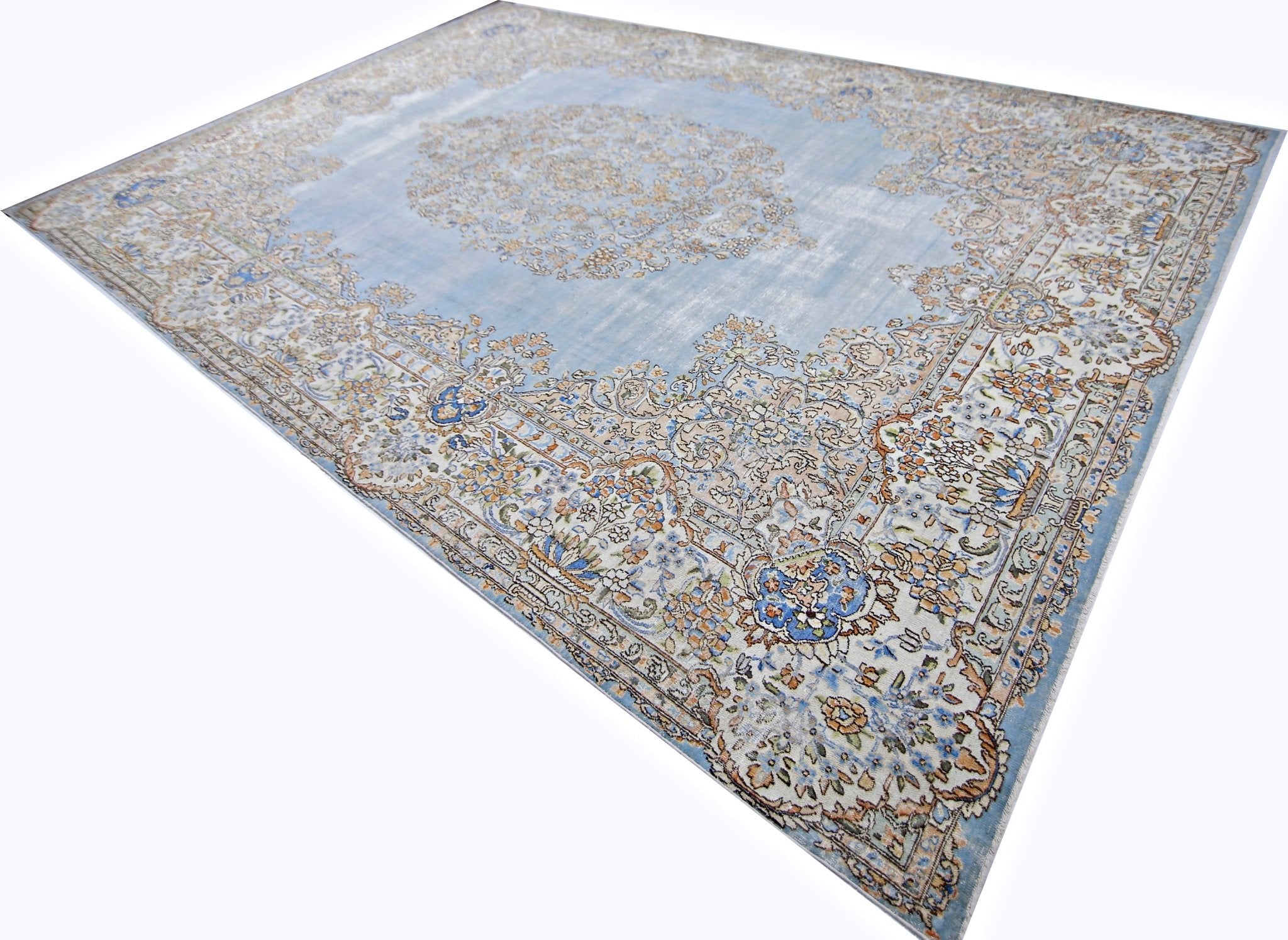 Handmade Vintage Persian Kerman Rug | 440 x 305 cm | 14'5" x 10' - Najaf Rugs & Textile