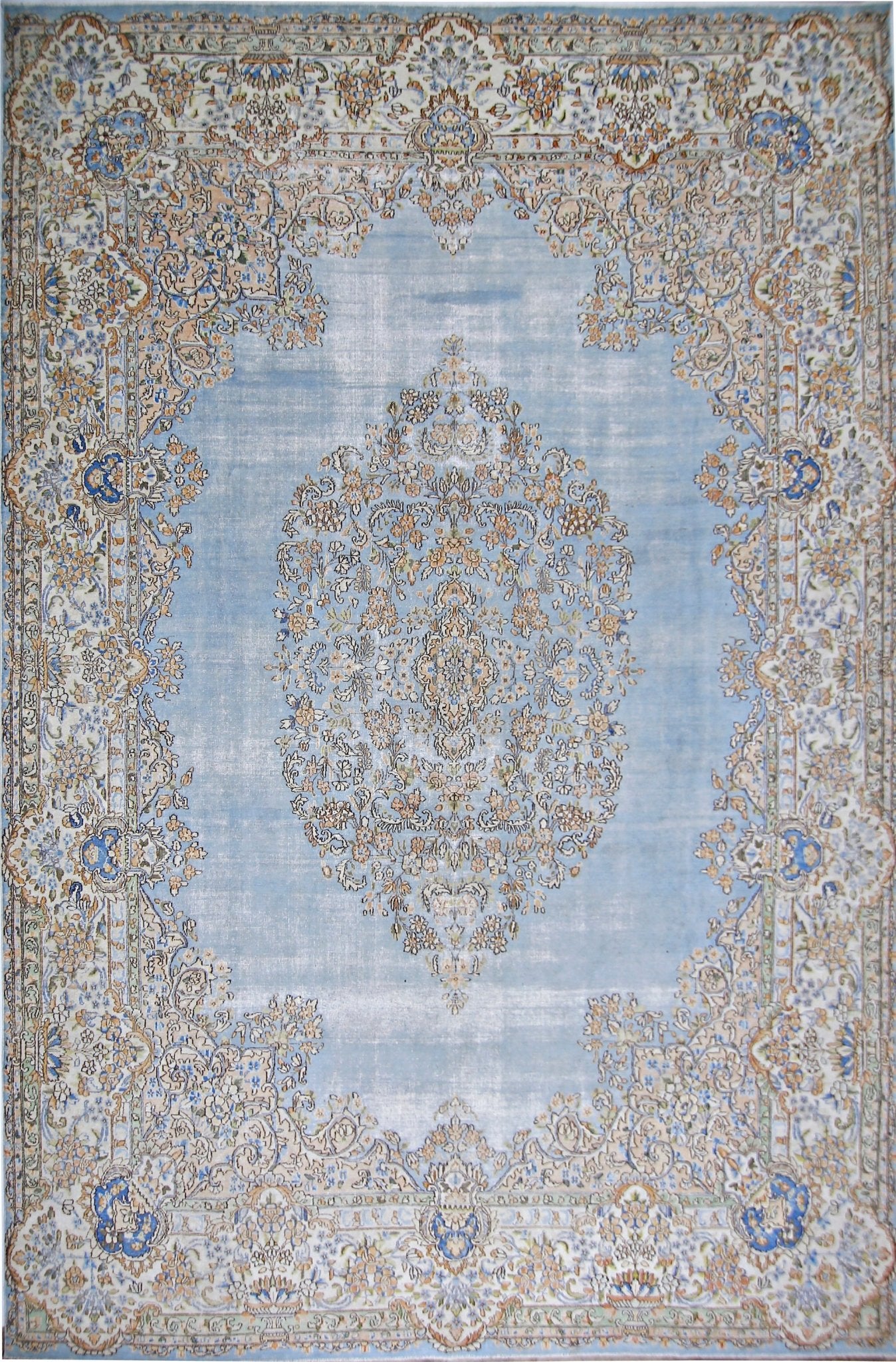 Handmade Vintage Persian Kerman Rug | 440 x 305 cm | 14'5" x 10' - Najaf Rugs & Textile