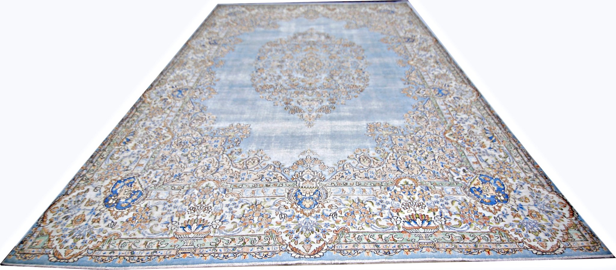 Handmade Vintage Persian Kerman Rug | 440 x 305 cm | 14'5" x 10' - Najaf Rugs & Textile