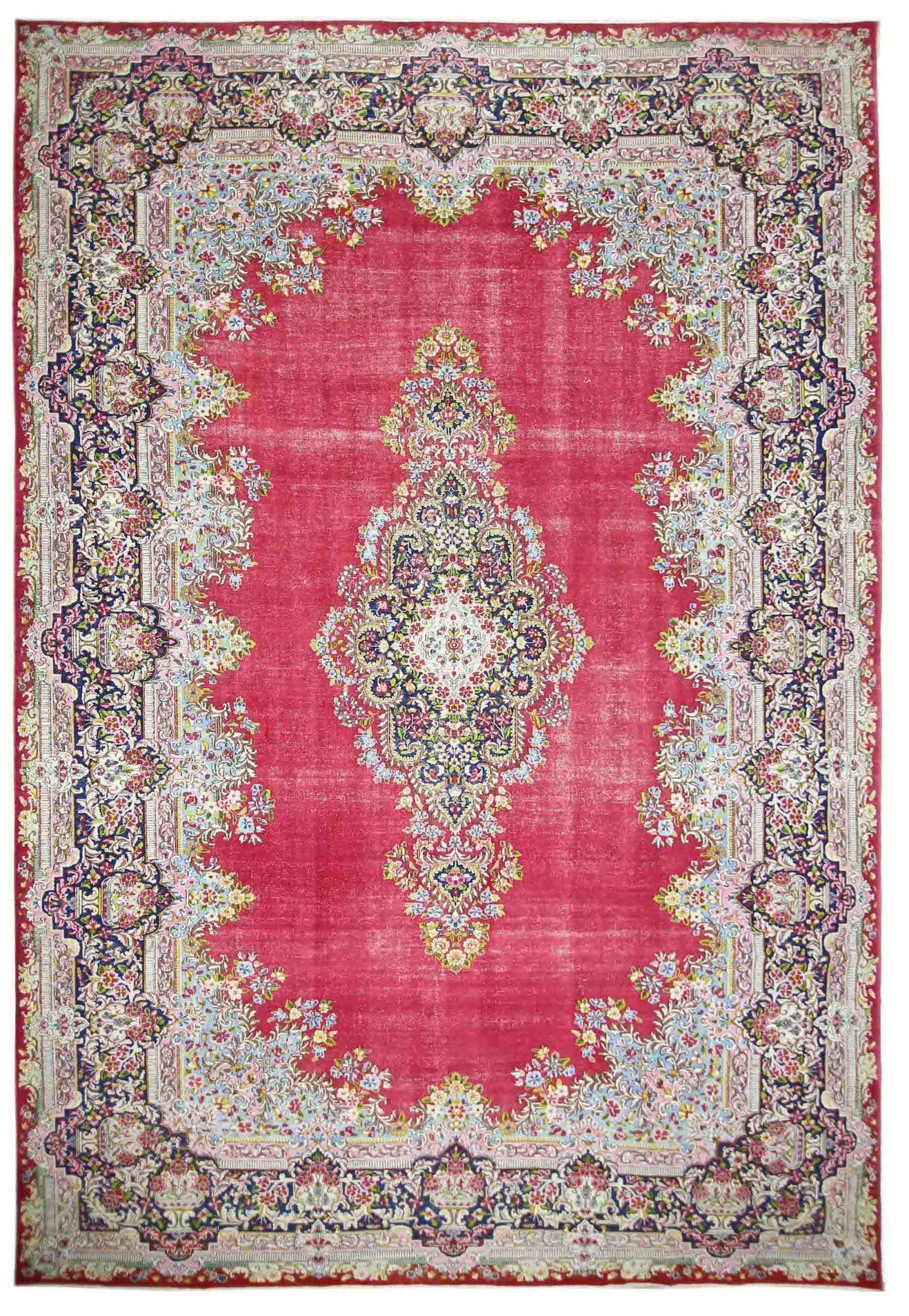 Handmade Vintage Persian Kerman Rug | 464 x 292 cm | 15'3" x 9'7" - Najaf Rugs & Textile