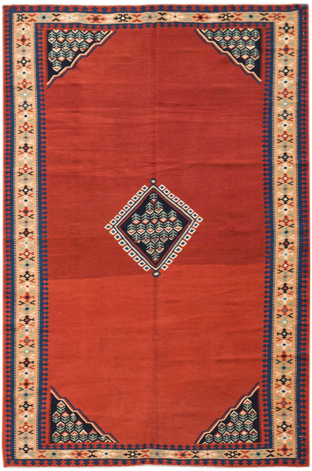 Handmade Vintage Persian Kilim | 253 x 170 cm | 8'4" x 5'7" - Najaf Rugs & Textile