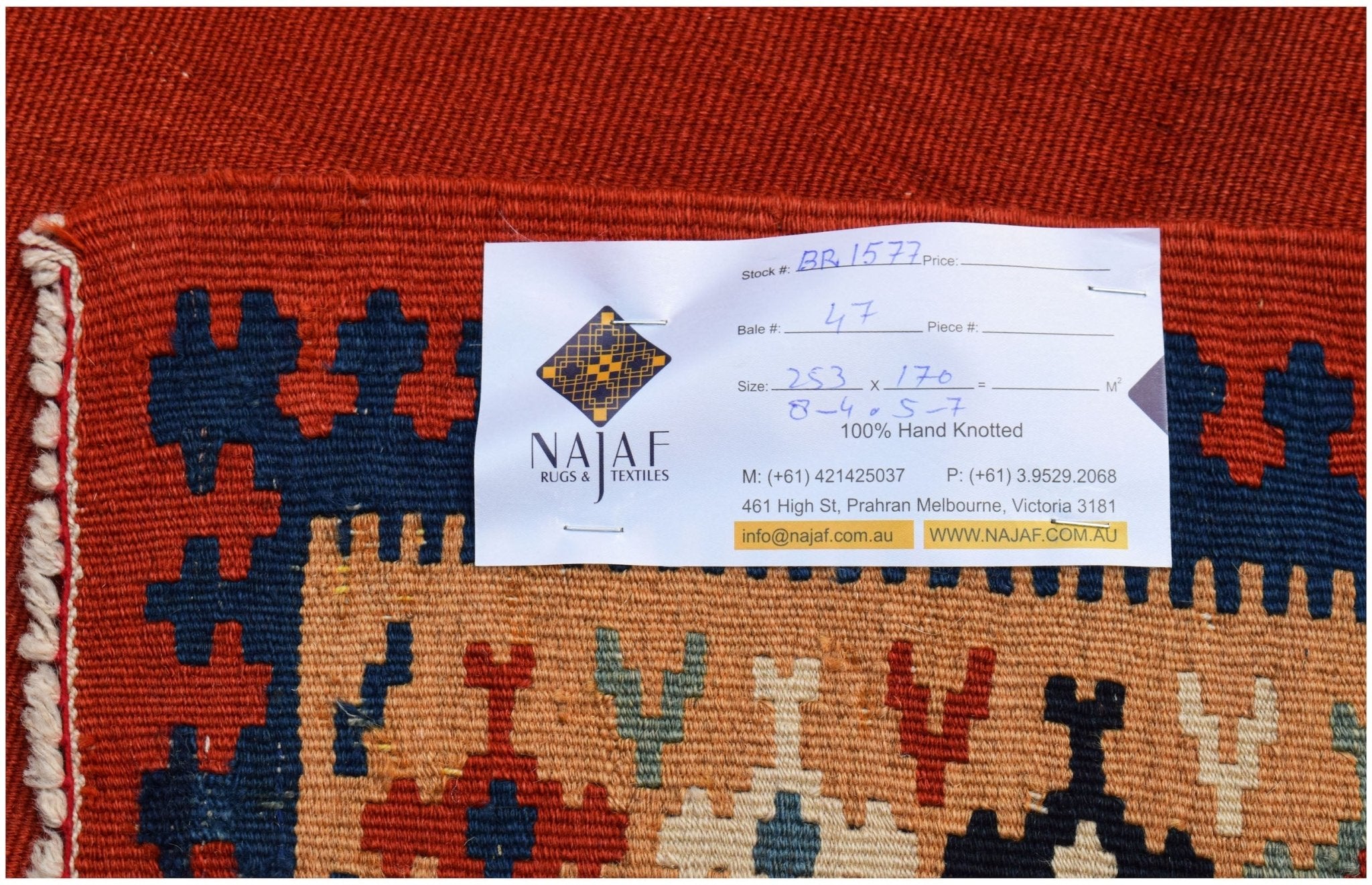 Handmade Vintage Persian Kilim | 253 x 170 cm | 8'4" x 5'7" - Najaf Rugs & Textile