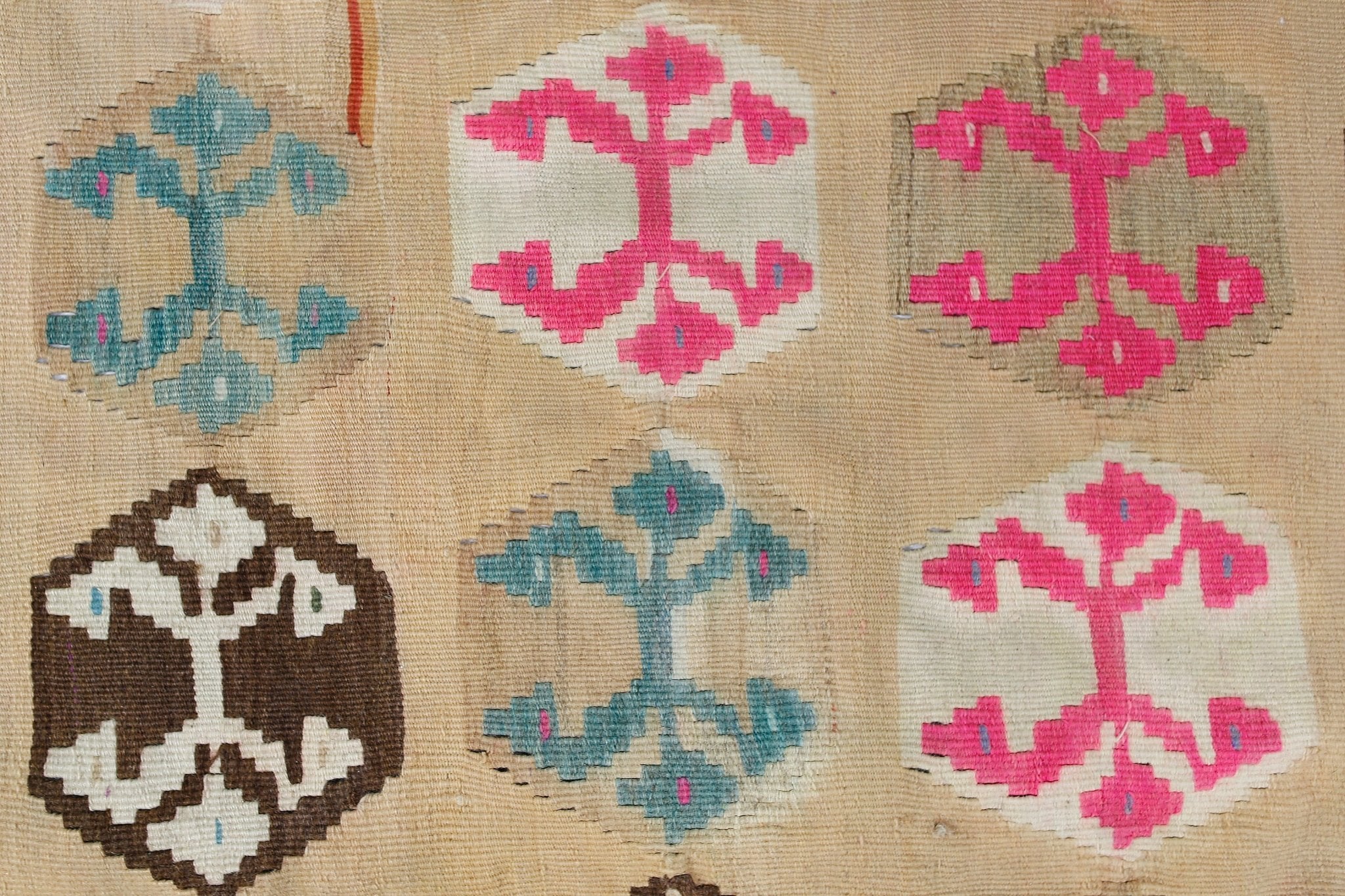 Handmade Vintage Persian Kilim | 261 x 161 cm | 8'7" x 5'3" - Najaf Rugs & Textile