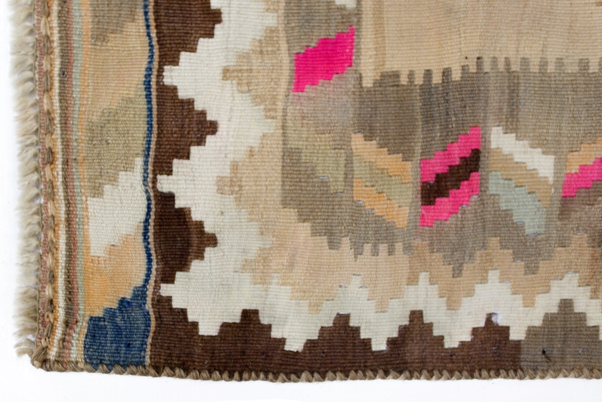 Handmade Vintage Persian Kilim | 261 x 161 cm | 8'7" x 5'3" - Najaf Rugs & Textile