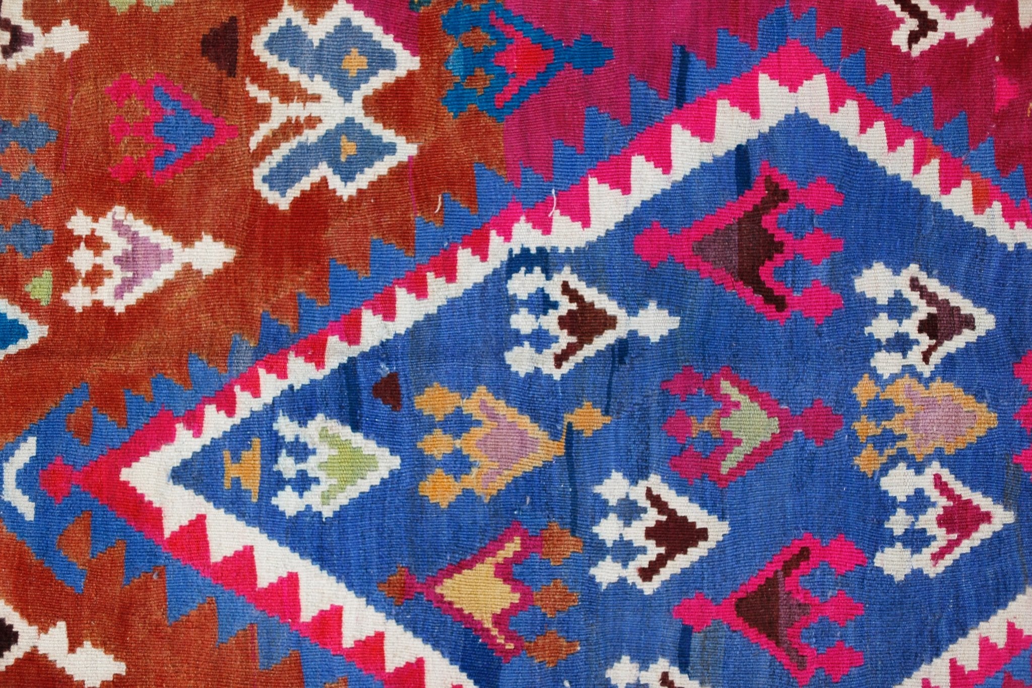 Handmade Vintage Persian Kilim | 264 x 193 cm | 8'8" x 6'4" - Najaf Rugs & Textile