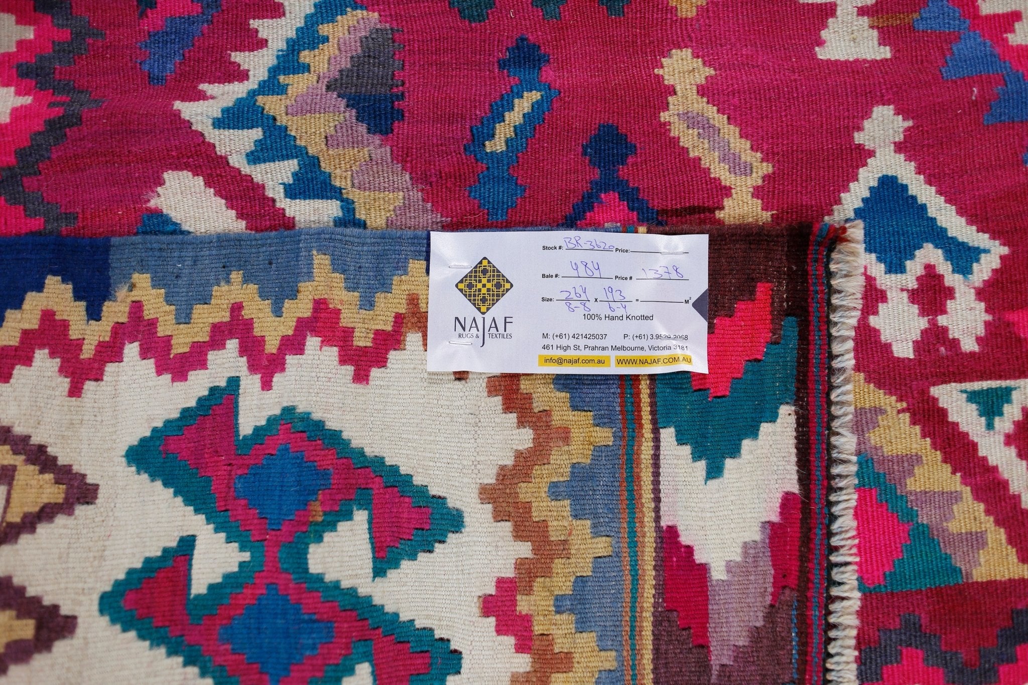 Handmade Vintage Persian Kilim | 264 x 193 cm | 8'8" x 6'4" - Najaf Rugs & Textile