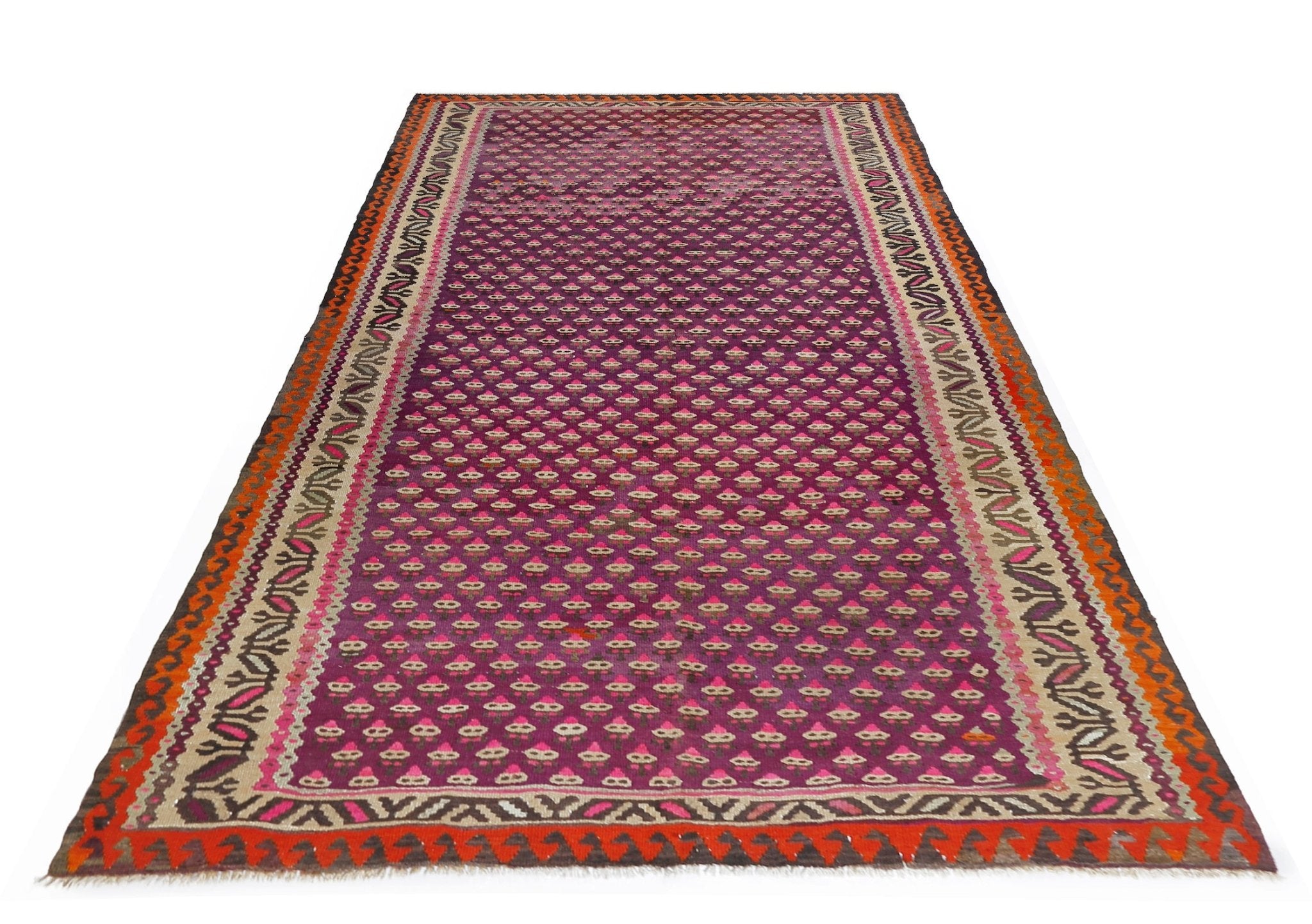 Handmade Vintage Persian Kilim | 281 x 143 cm | 9'3" x 4'8" - Najaf Rugs & Textile