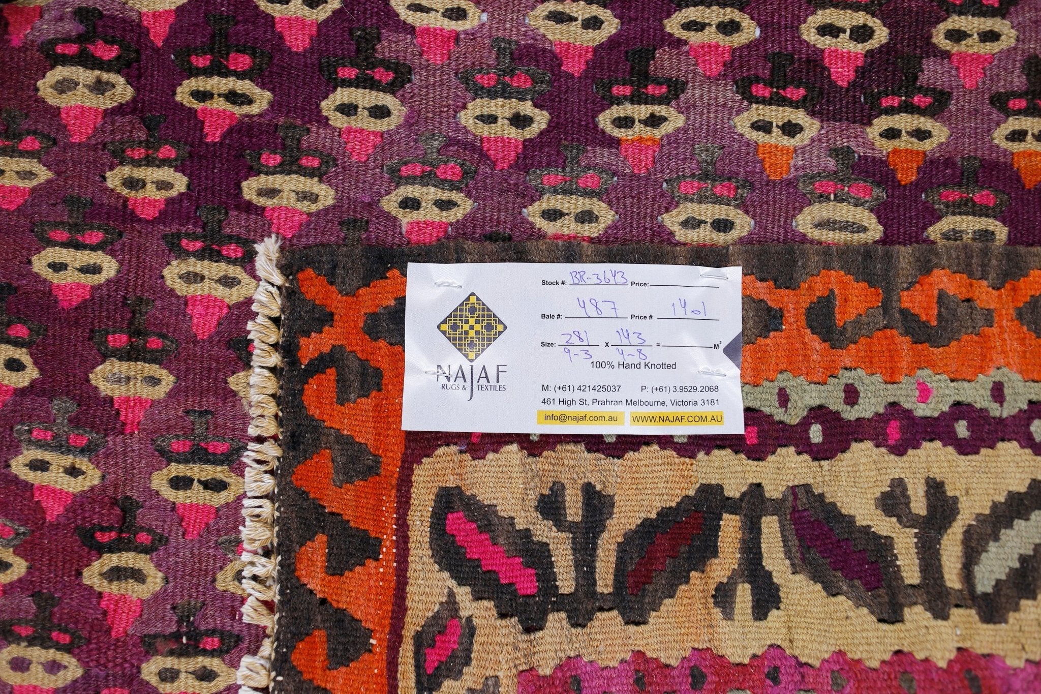 Handmade Vintage Persian Kilim | 281 x 143 cm | 9'3" x 4'8" - Najaf Rugs & Textile