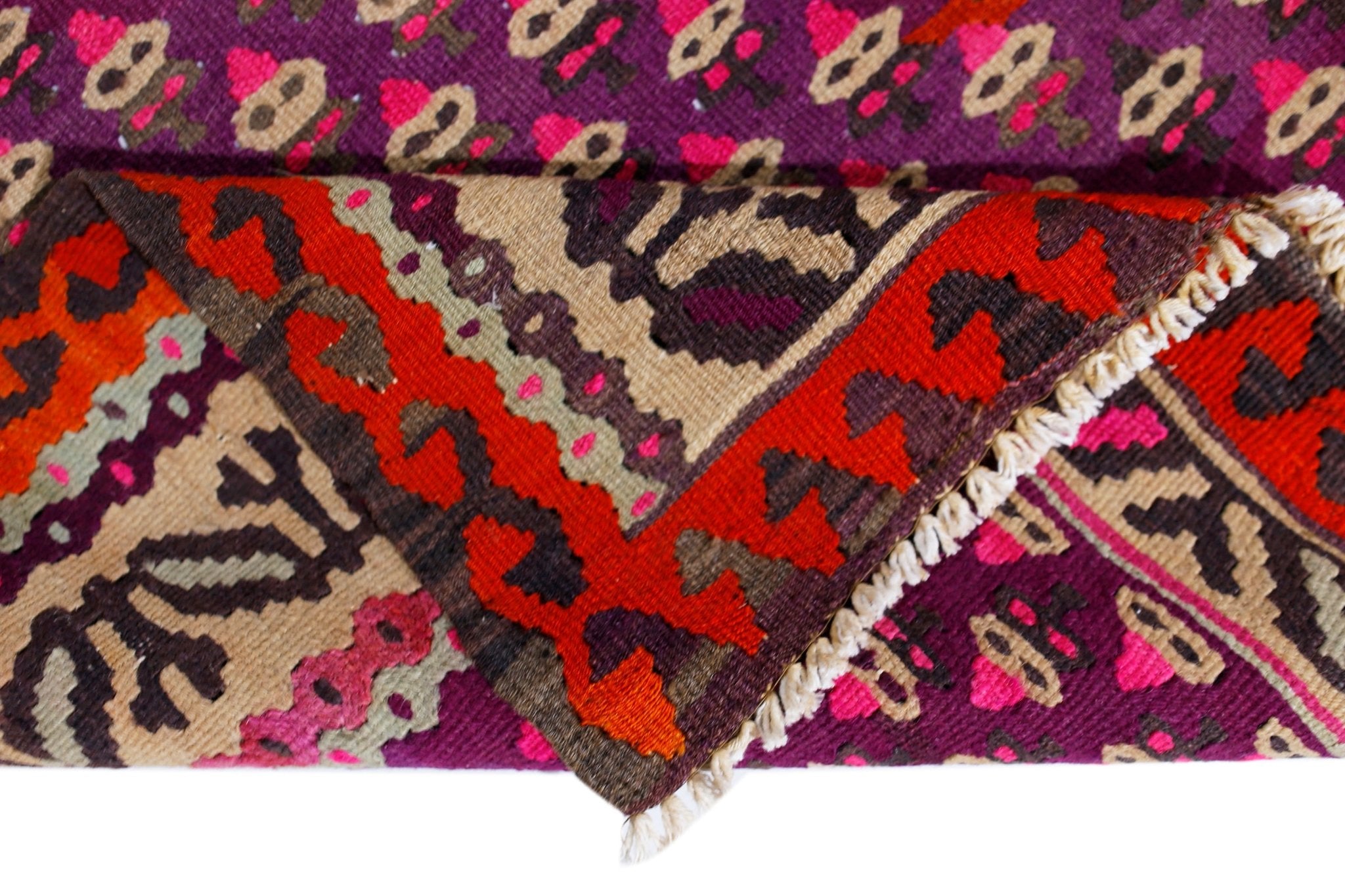 Handmade Vintage Persian Kilim | 281 x 143 cm | 9'3" x 4'8" - Najaf Rugs & Textile