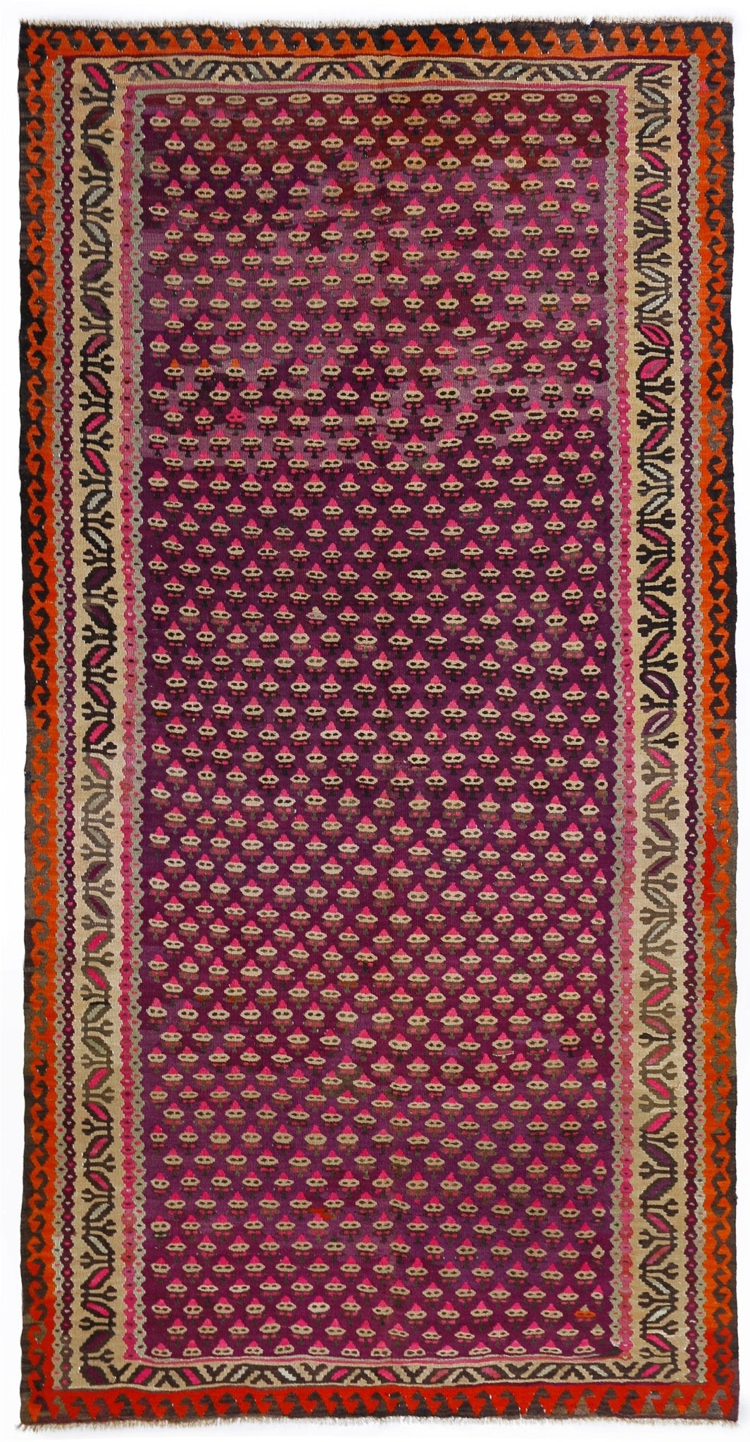 Handmade Vintage Persian Kilim | 281 x 143 cm | 9'3" x 4'8" - Najaf Rugs & Textile