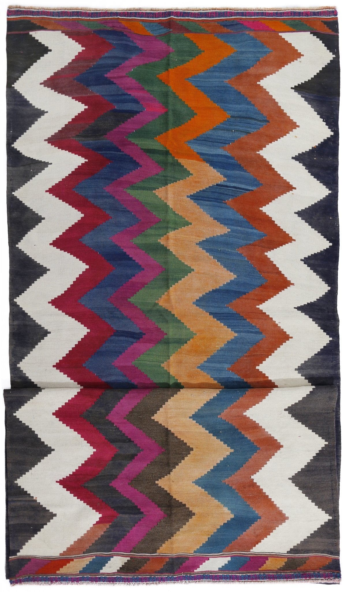 Handmade Vintage Persian Kilim Hallway Runner | 474 x 161 cm | 15'7" x 5'3" - Najaf Rugs & Textile