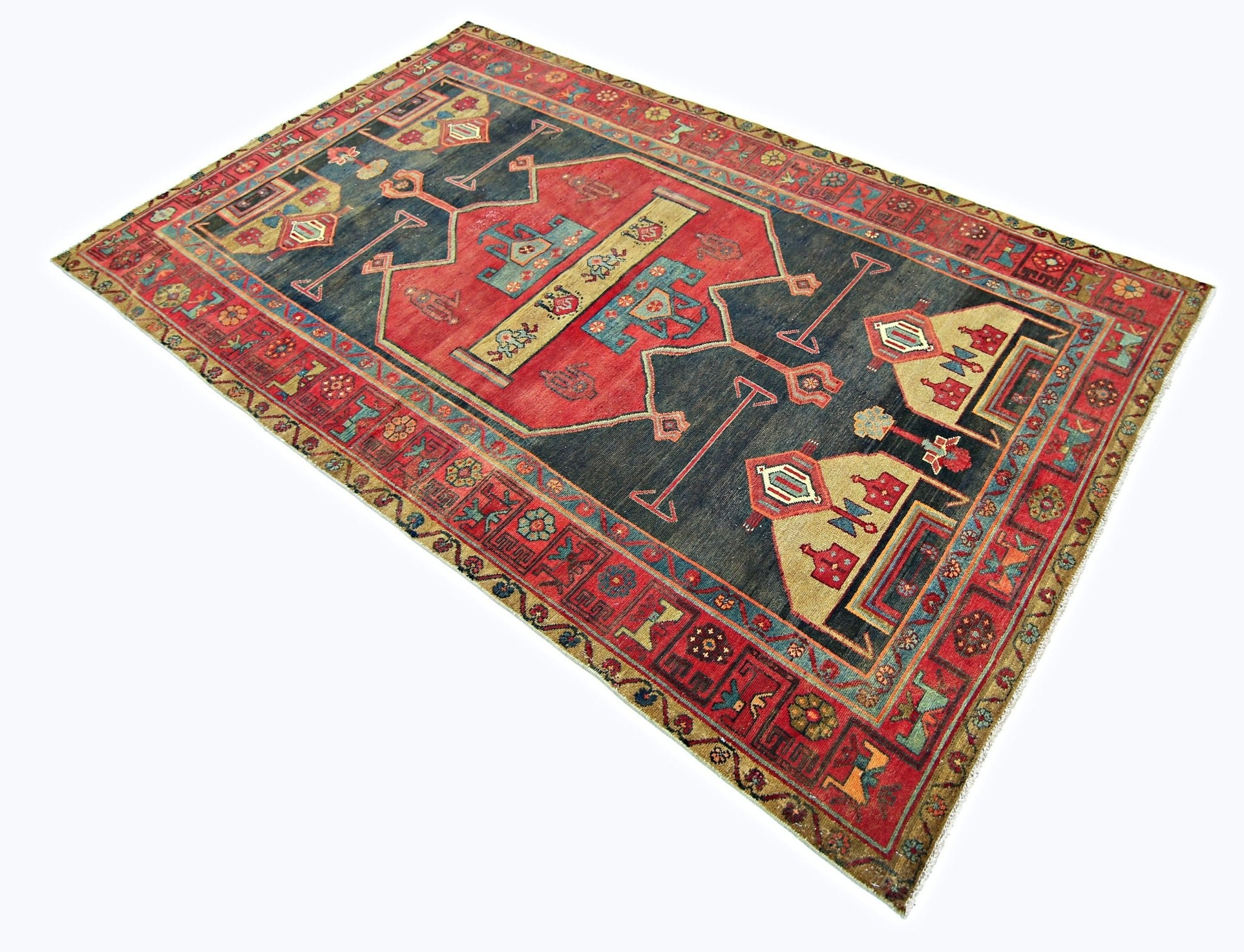 Handmade Vintage Persian Koliai Rug | 250 x 142 cm | 8'2" x 4'8" - Najaf Rugs & Textile