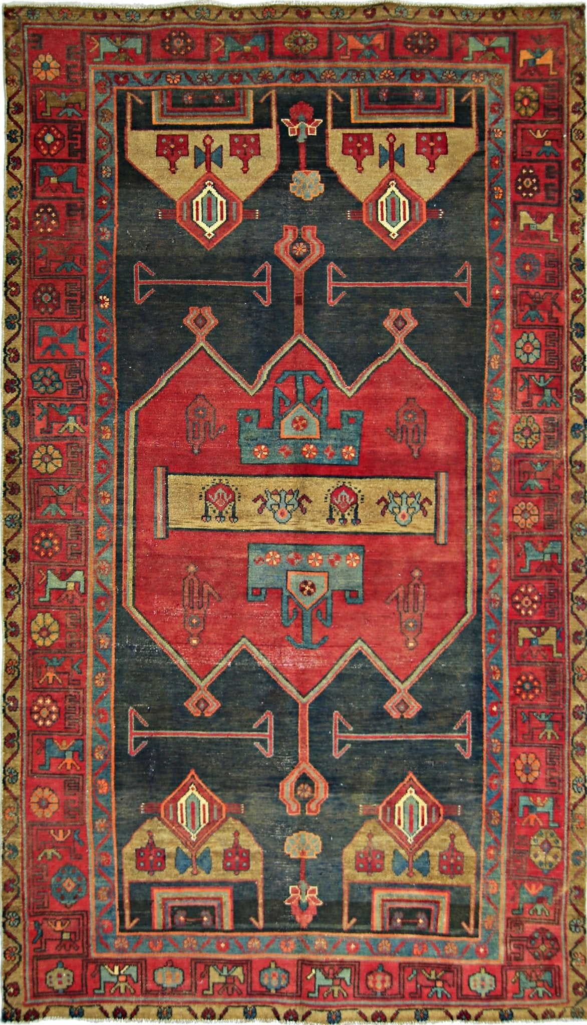Handmade Vintage Persian Koliai Rug | 250 x 142 cm | 8'2" x 4'8" - Najaf Rugs & Textile