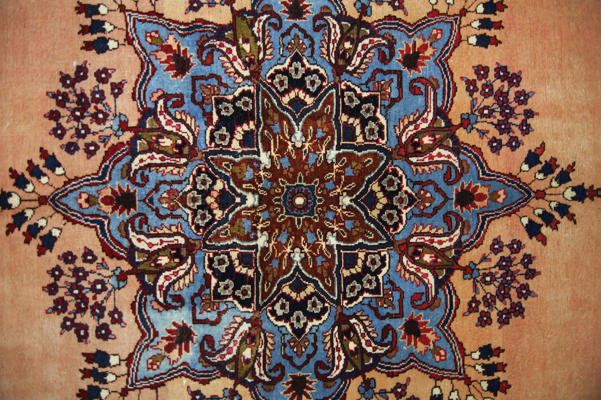 Handmade Vintage Persian Mashad Rug | 319 x 250 cm | 10'6" x 8'2" - Najaf Rugs & Textile
