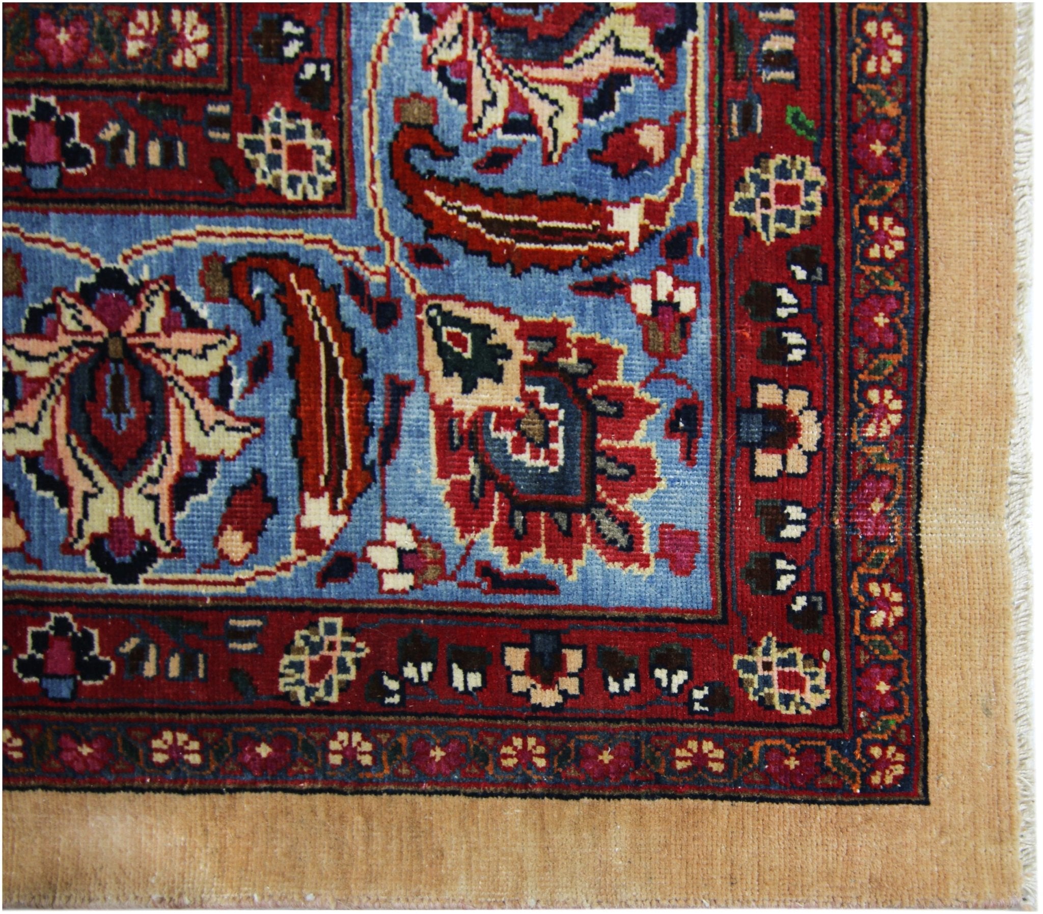 Handmade Vintage Persian Mashad Rug | 319 x 250 cm | 10'6" x 8'2" - Najaf Rugs & Textile