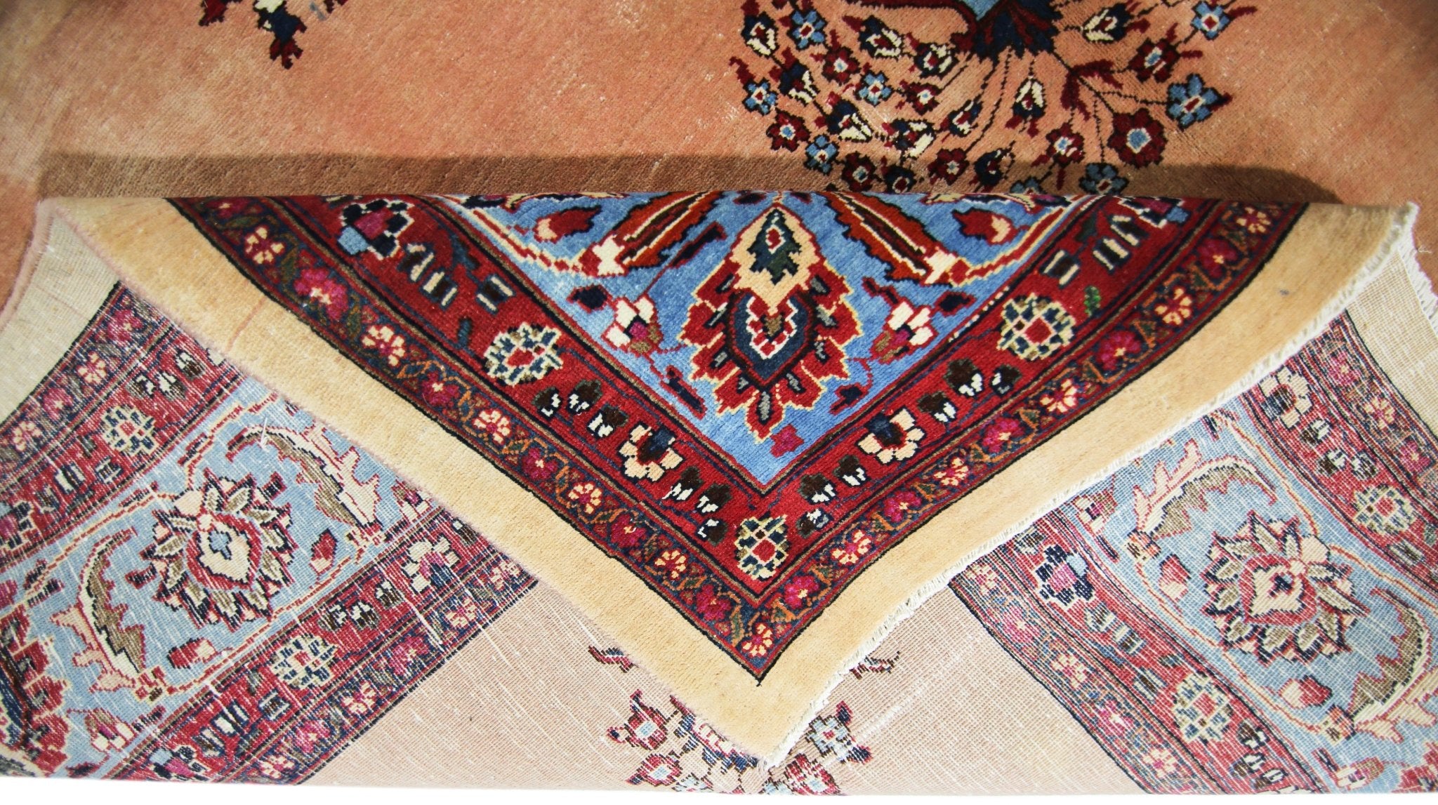 Handmade Vintage Persian Mashad Rug | 319 x 250 cm | 10'6" x 8'2" - Najaf Rugs & Textile