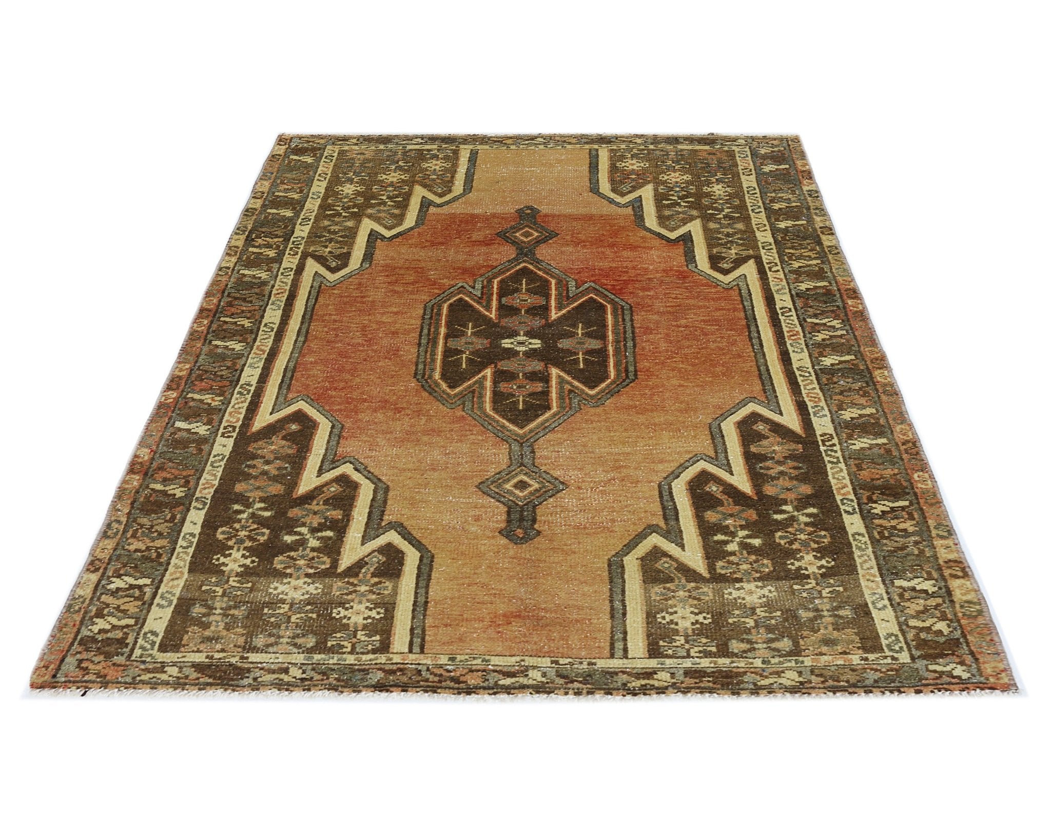 Handmade Vintage Persian Mazlaghan Rug | 126 x 79 cm | 4'1" x 2'7" - Najaf Rugs & Textile