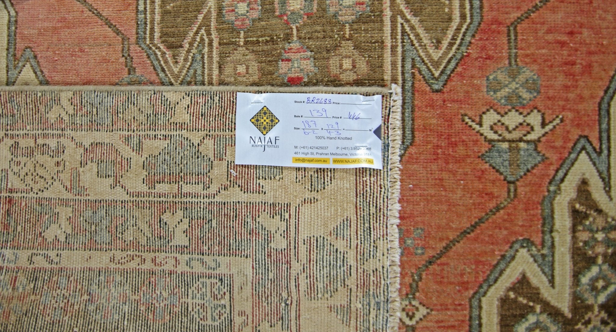 Handmade Vintage Persian Mazlaghan Rug | 187 x 129 cm | 6'2" x 4'3" - Najaf Rugs & Textile