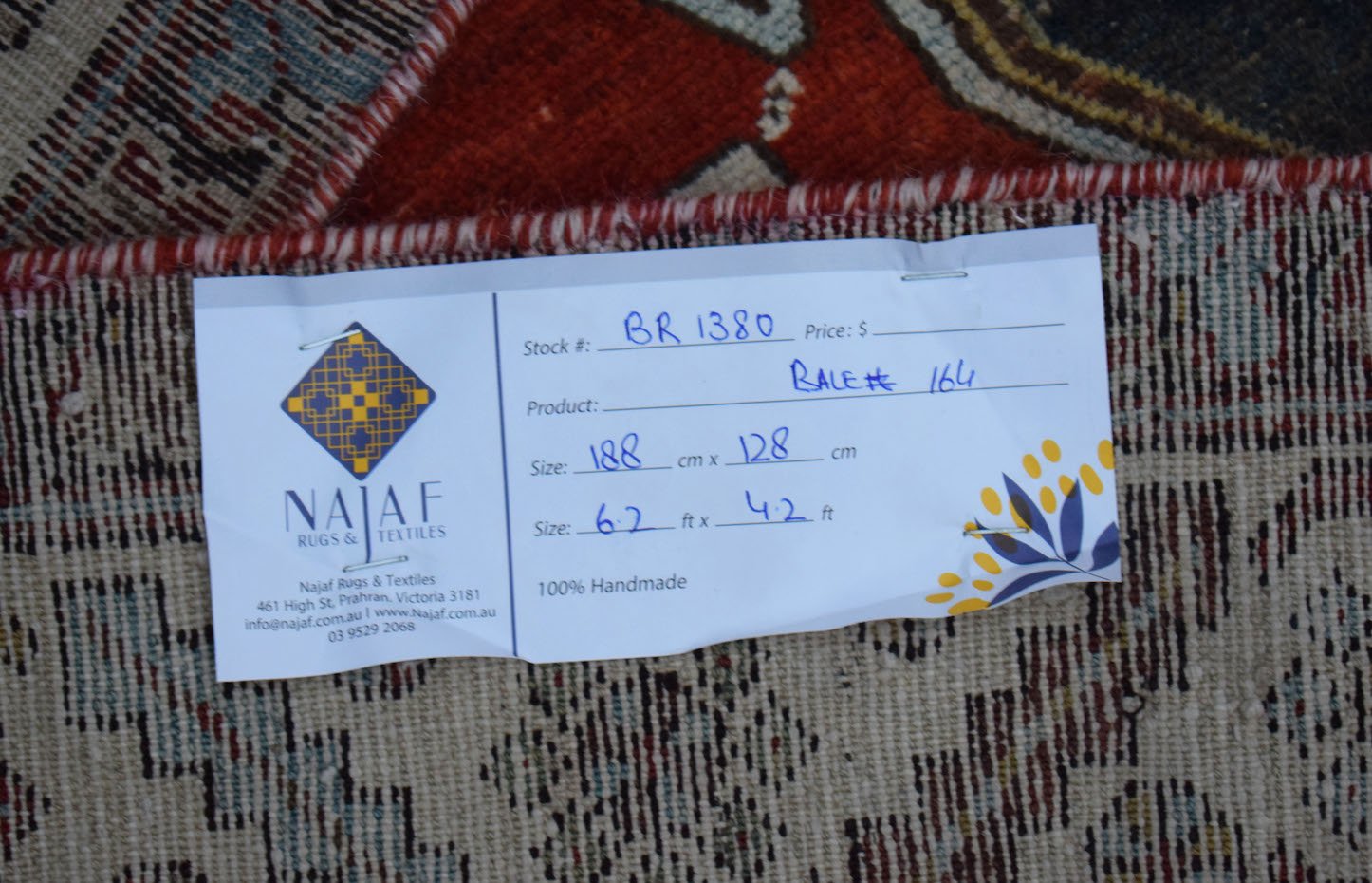 Handmade Vintage Persian Mazlaghan Rug | 188 x 128 cm | 6'2" x 4'2" - Najaf Rugs & Textile