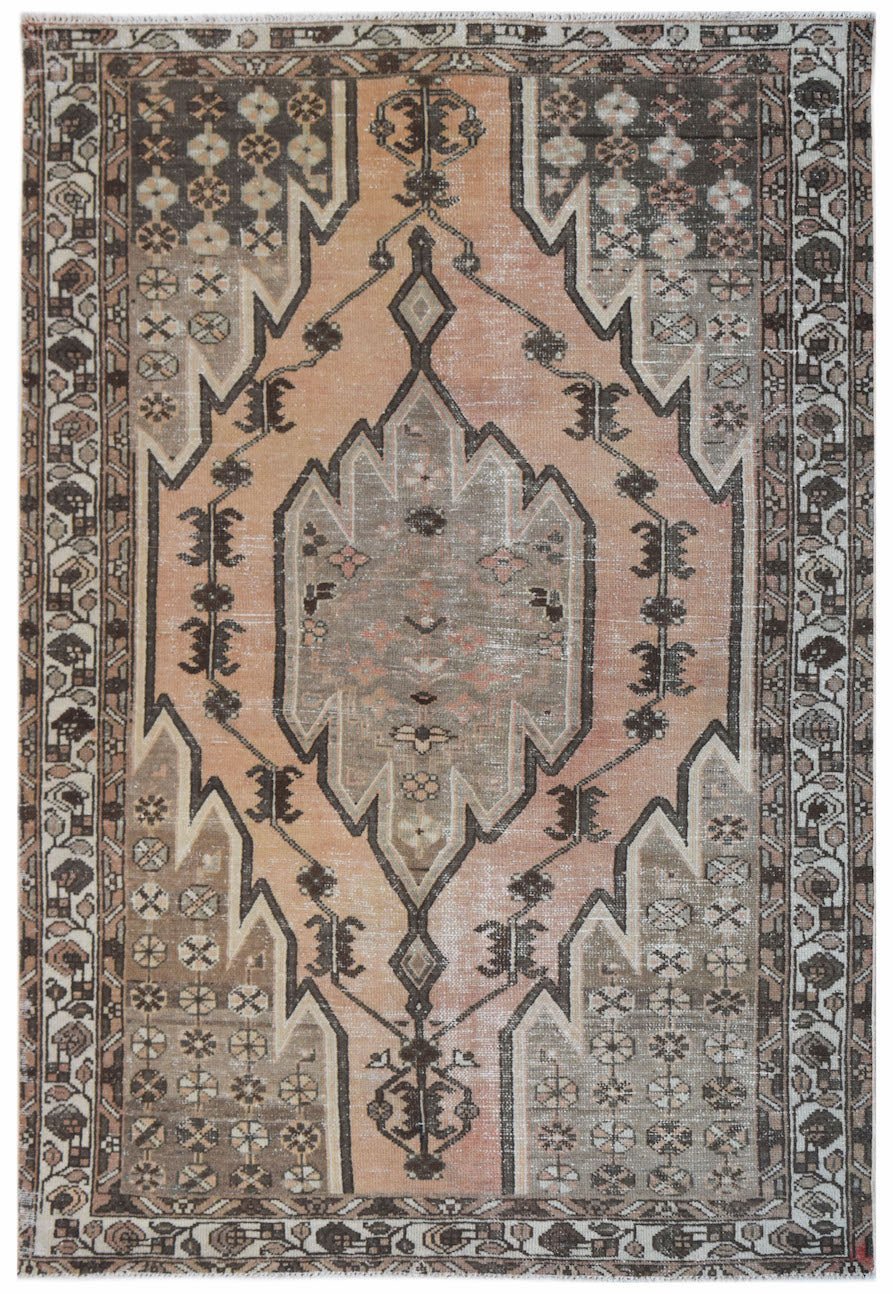 Handmade Vintage Persian Mazlaghan Rug | 190 x 128 cm | 6'3" x 4'2" - Najaf Rugs & Textile