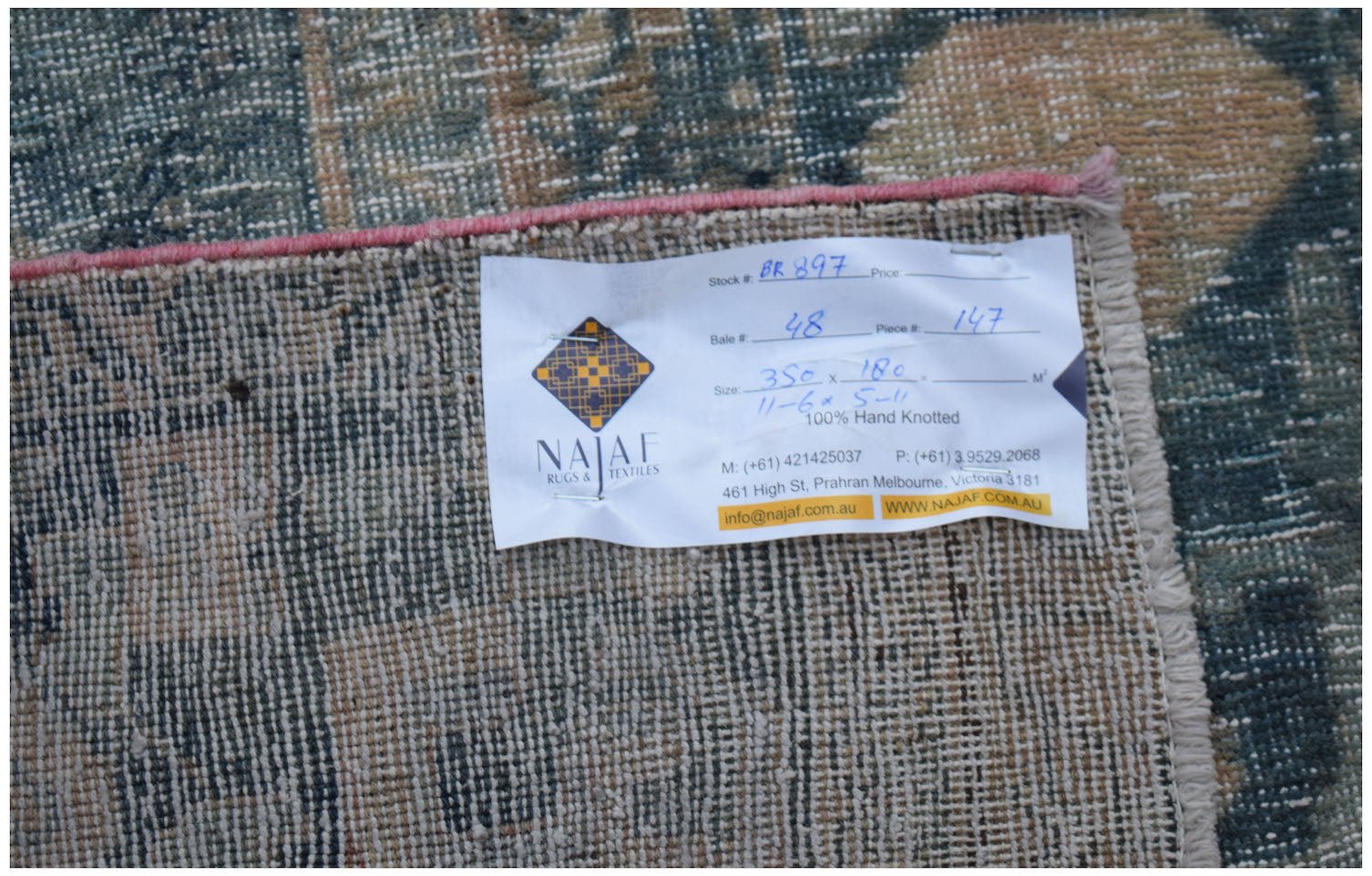 Handmade Vintage Persian Mazlaghan Rug | 350 x 180 cm | 11'6" x 5'11" - Najaf Rugs & Textile