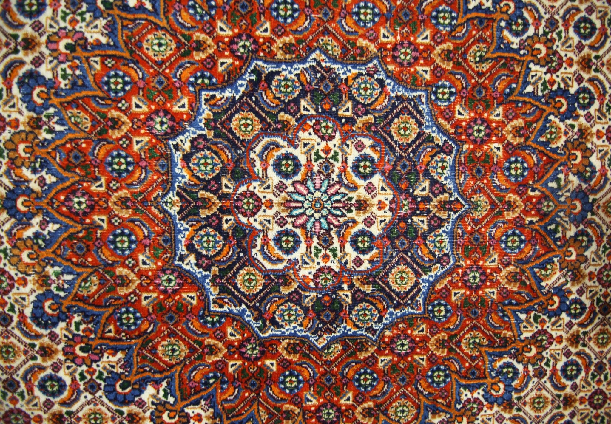 Handmade Vintage Persian Moud Rug | 196 x 187 cm | 6'5" x 6'1" - Najaf Rugs & Textile