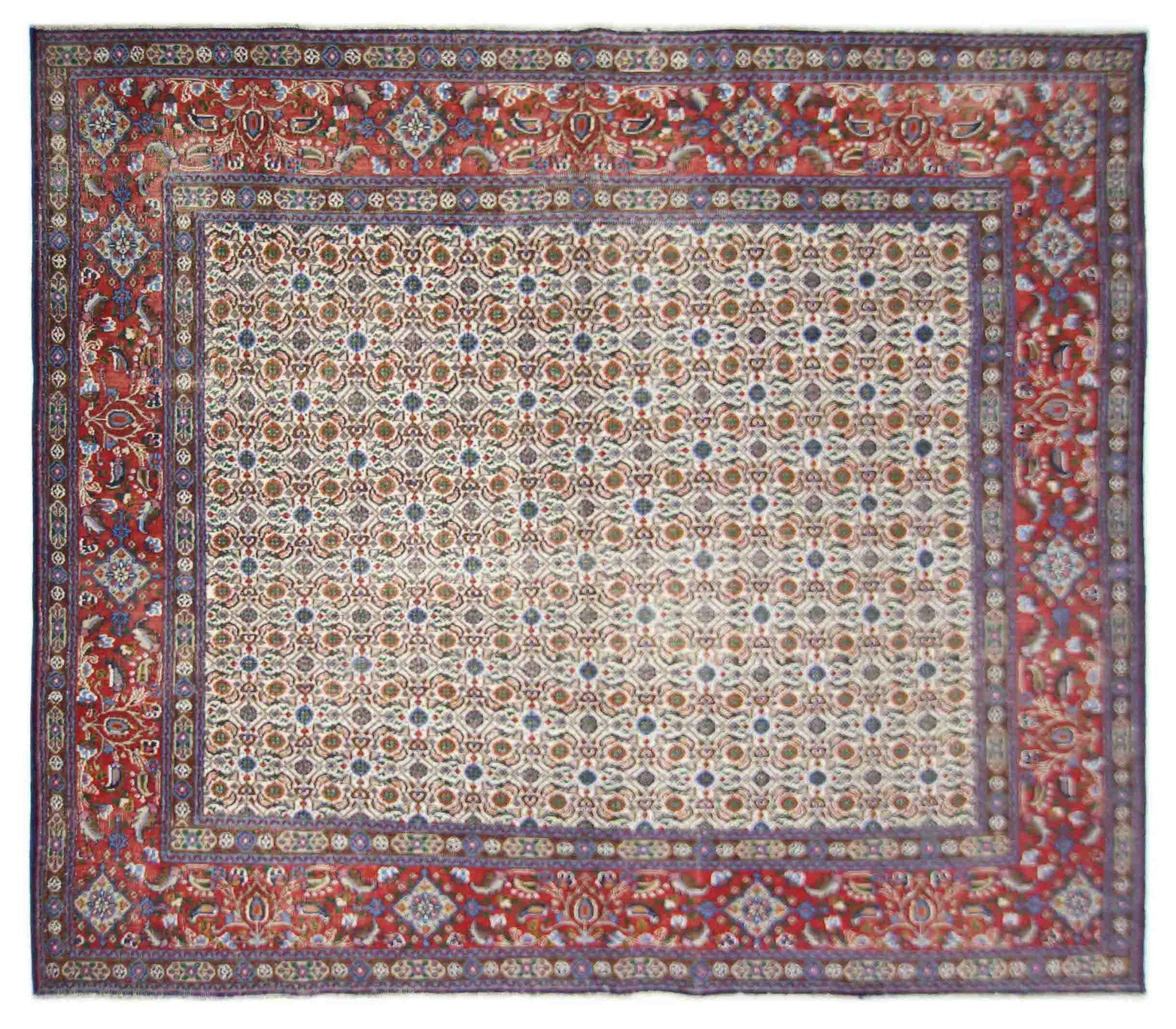 Handmade Vintage Persian Moud Rug | 196 x 189 cm | 6'5" x 6'3" - Najaf Rugs & Textile