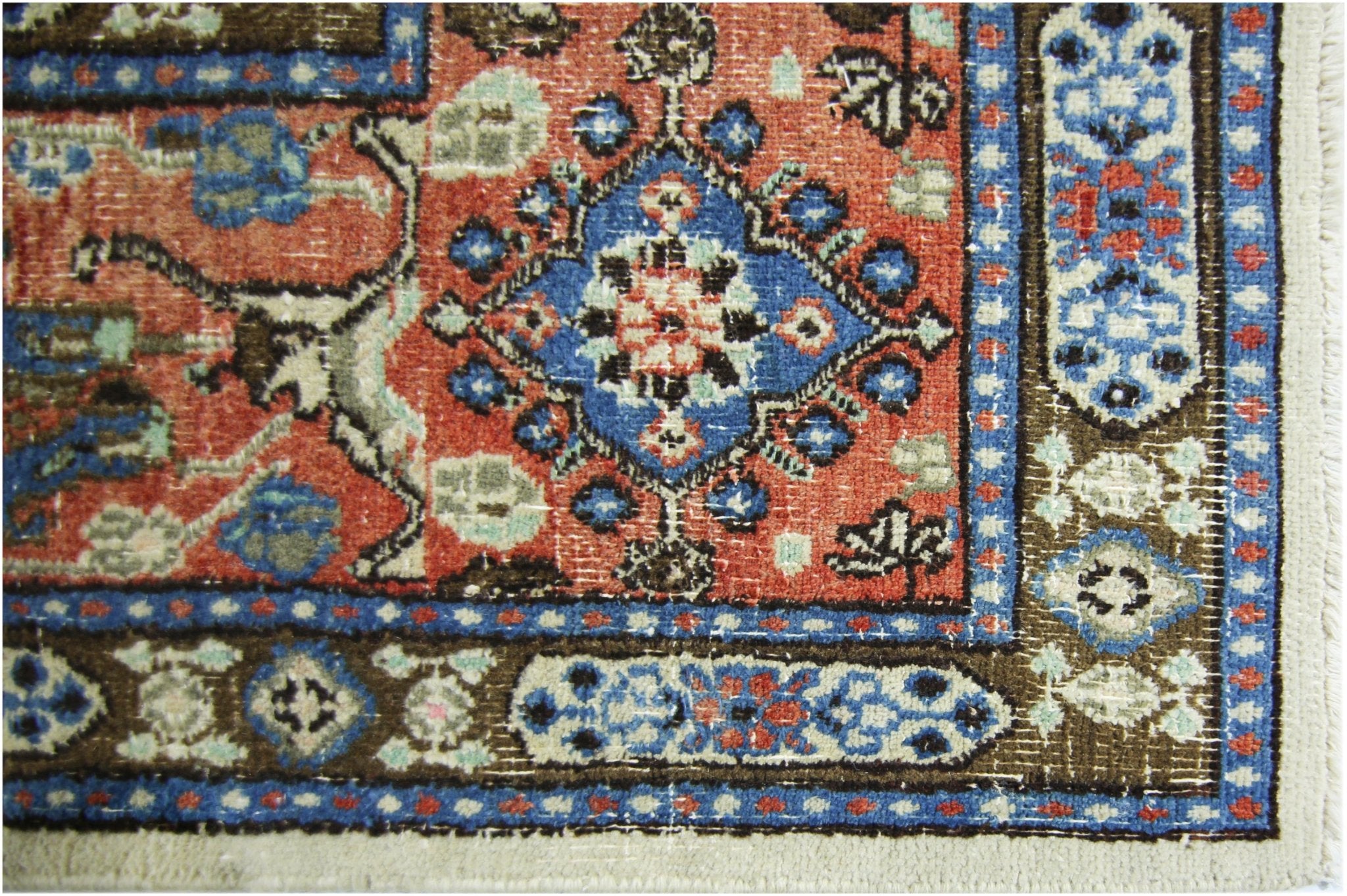 Handmade Vintage Persian Moud Rug | 213 x 202 cm | 7' x 6'8" - Najaf Rugs & Textile