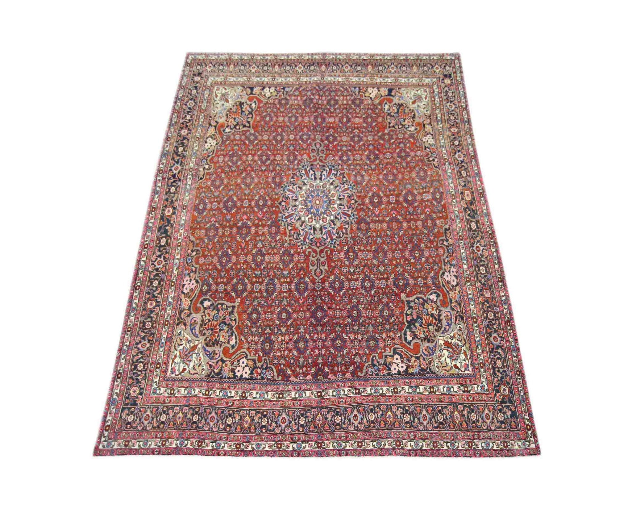 Handmade Vintage Persian Moud Rug | 297 x 212 cm | 9'9" x 6'11" - Najaf Rugs & Textile