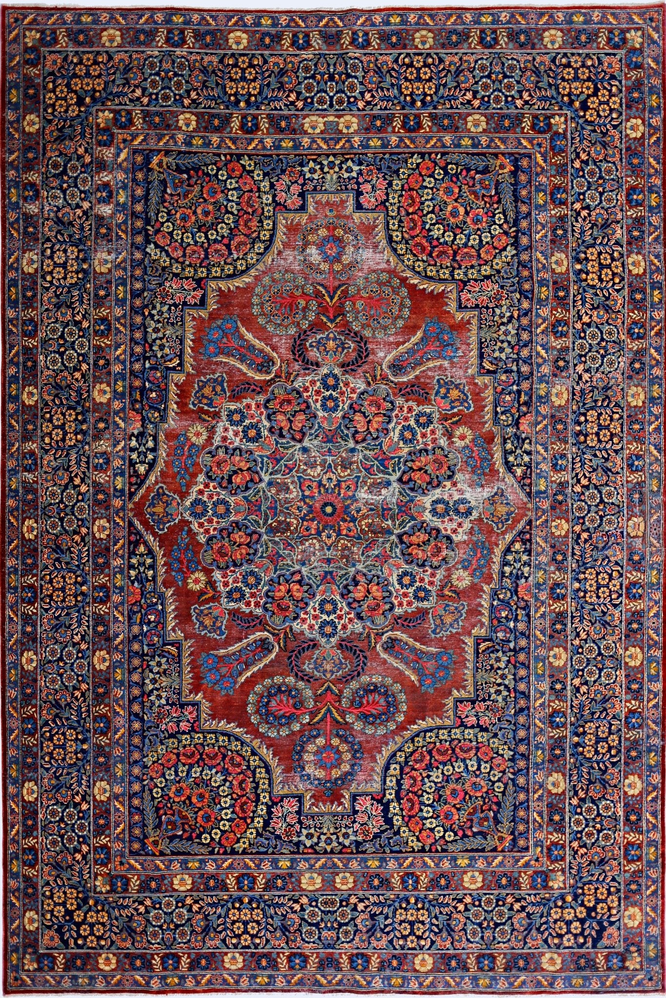 Handmade Vintage Persian Moud Rug | 332 x 210 cm | 10'11" x 6'10" - Najaf Rugs & Textile